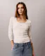 Ribbed Cotton Long Sleeve Top