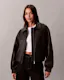 Faux Leather Relaxed Bomber Jacket