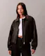 Faux Leather Relaxed Bomber Jacket