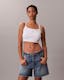 Cropped Ribbed Cotton Cami Top