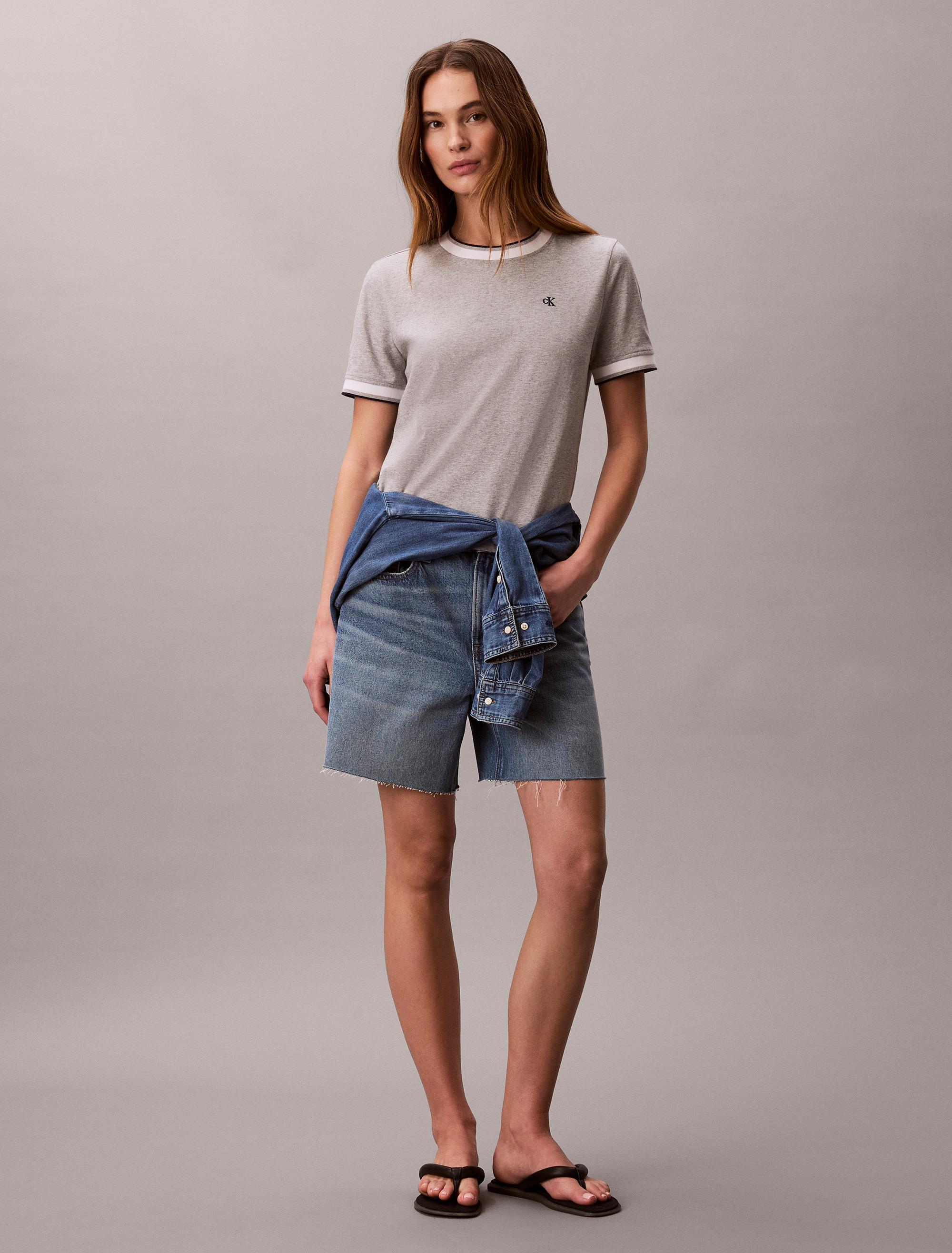 Monogram Stripe Trim Classic T-Shirt