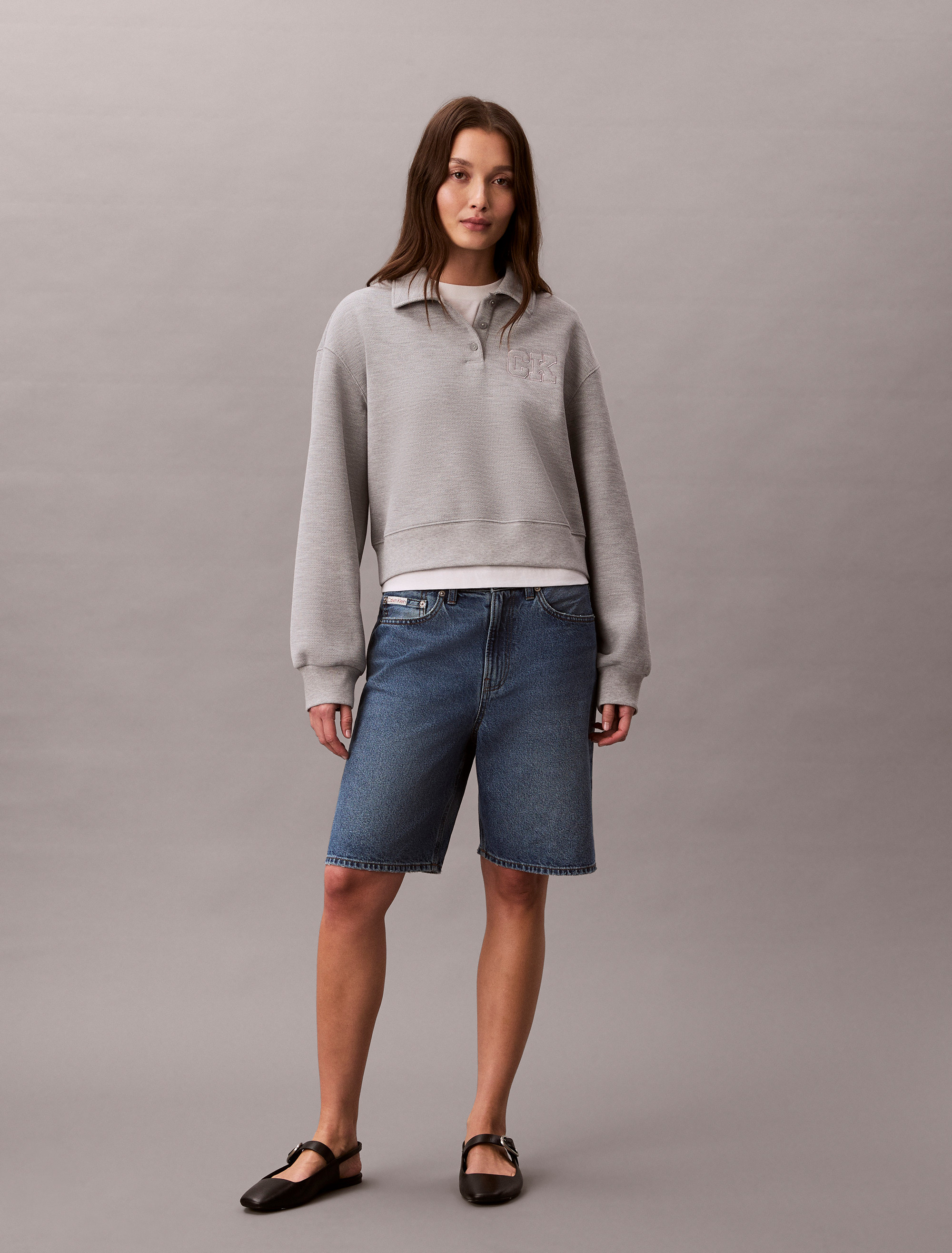 Relaxed CK Polo Sweatshirt