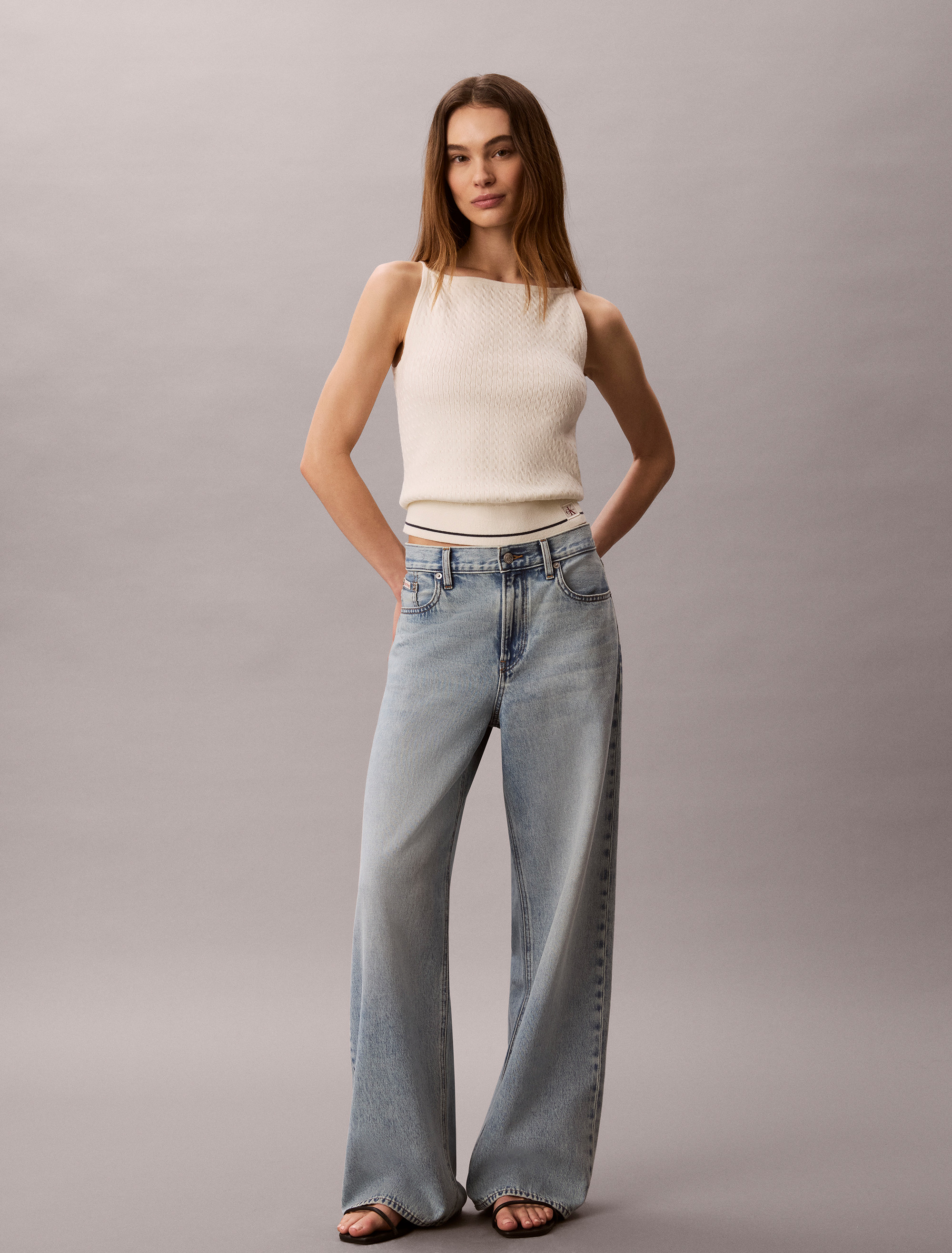 Woven Monologo Cable Knit Tank