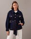 Denim Cinched Belted Jacket