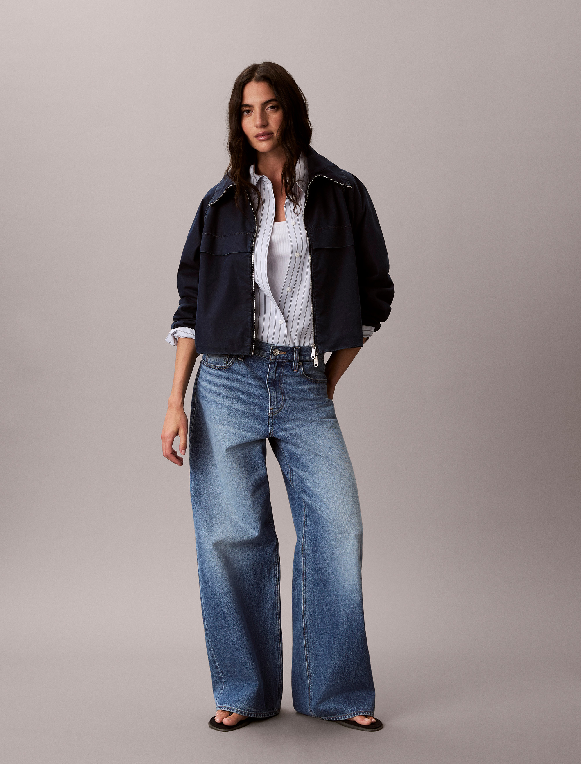 Denim Windbreaker Jacket