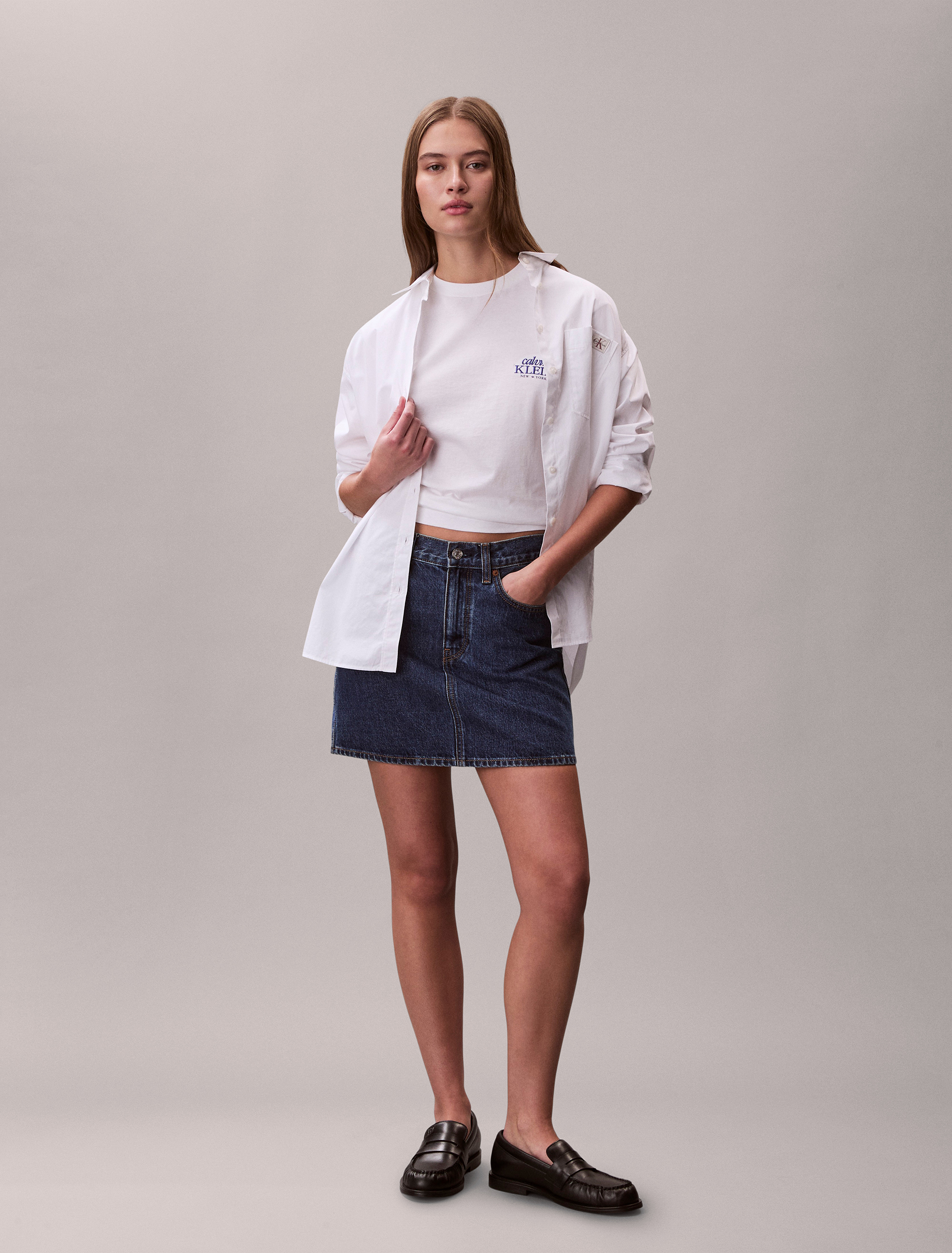 Embroidered Logo Graphic Boxy T-Shirt