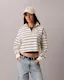 Striped Monogram Terry Cropped Sweatshirt