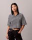 Cropped Pique Striped Polo