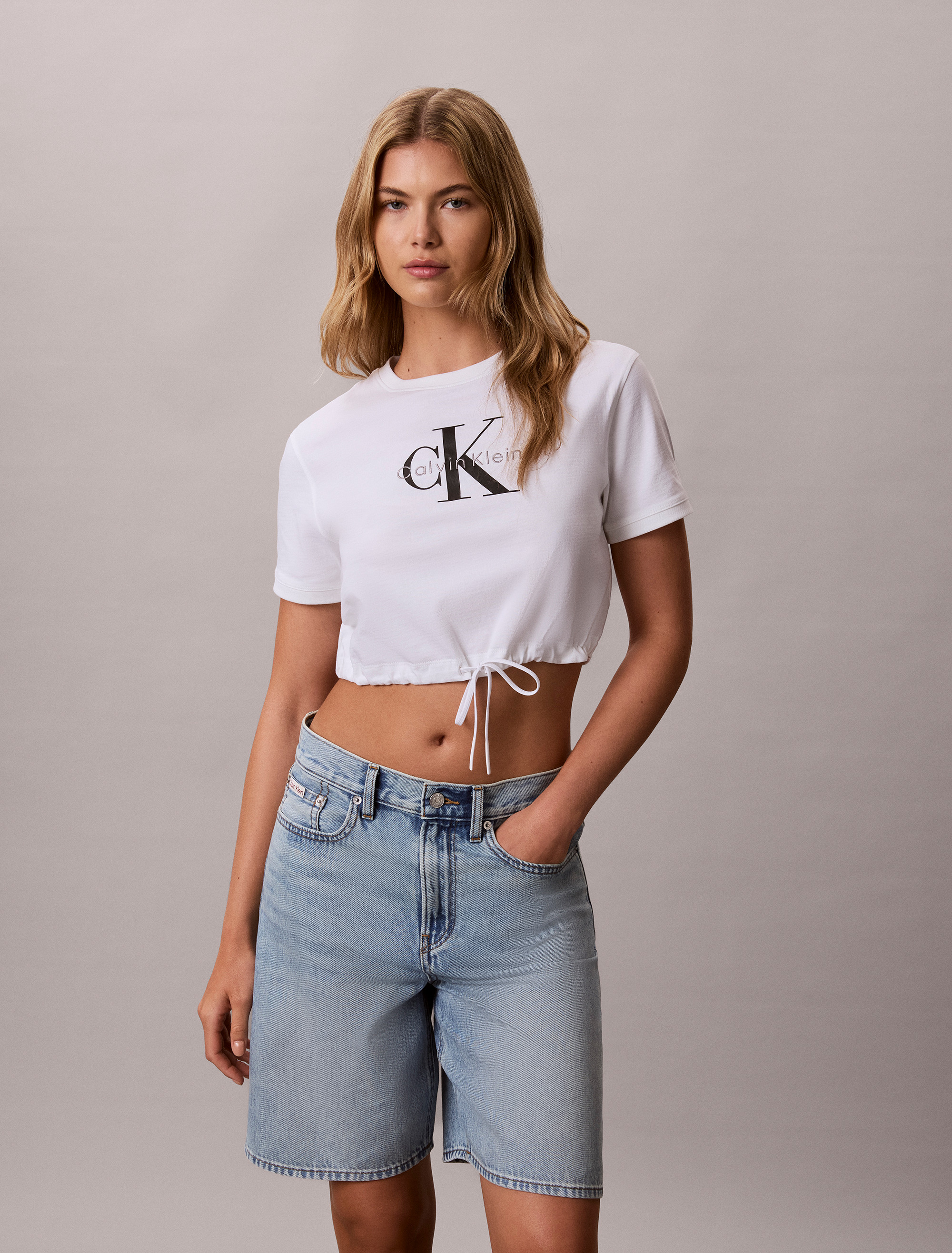 Monologo Cropped Tie T-Shirt