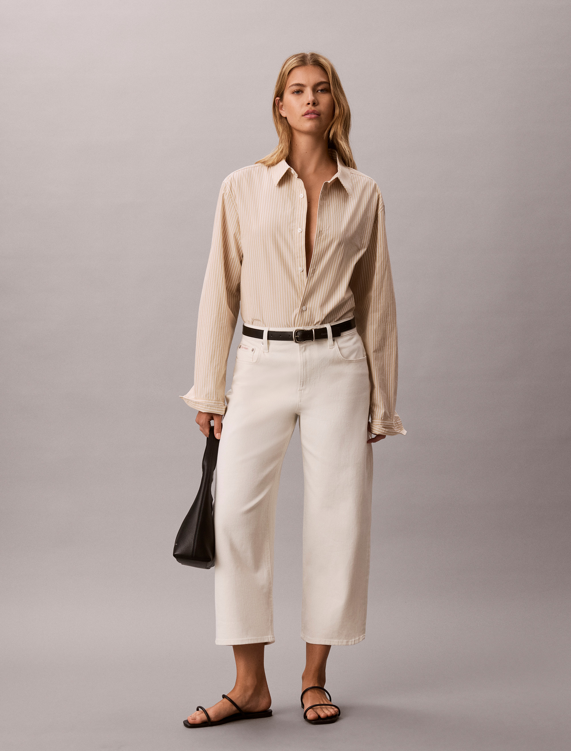 Barrel Leg Cropped Pants