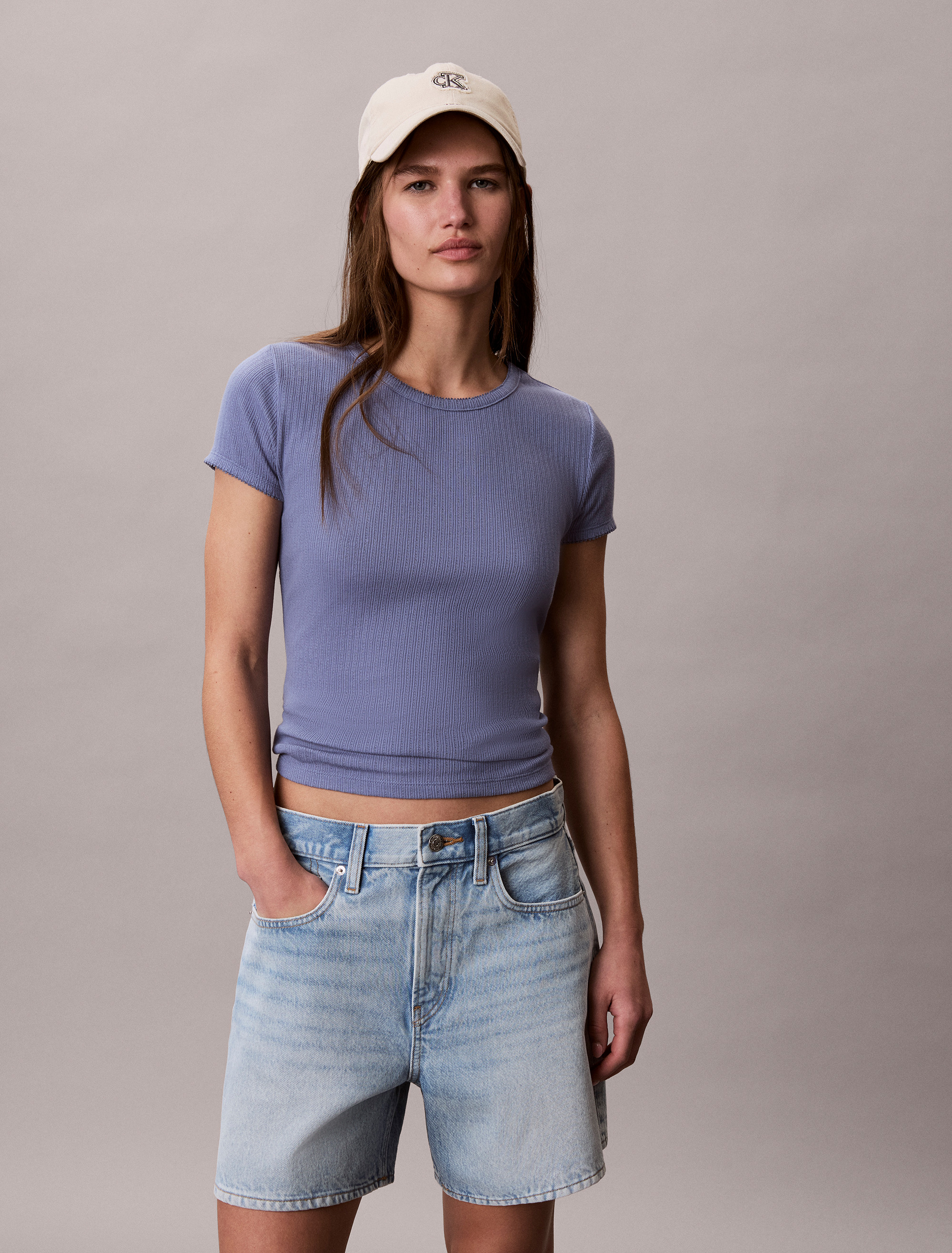 Denim High Rise A-Line Shorts