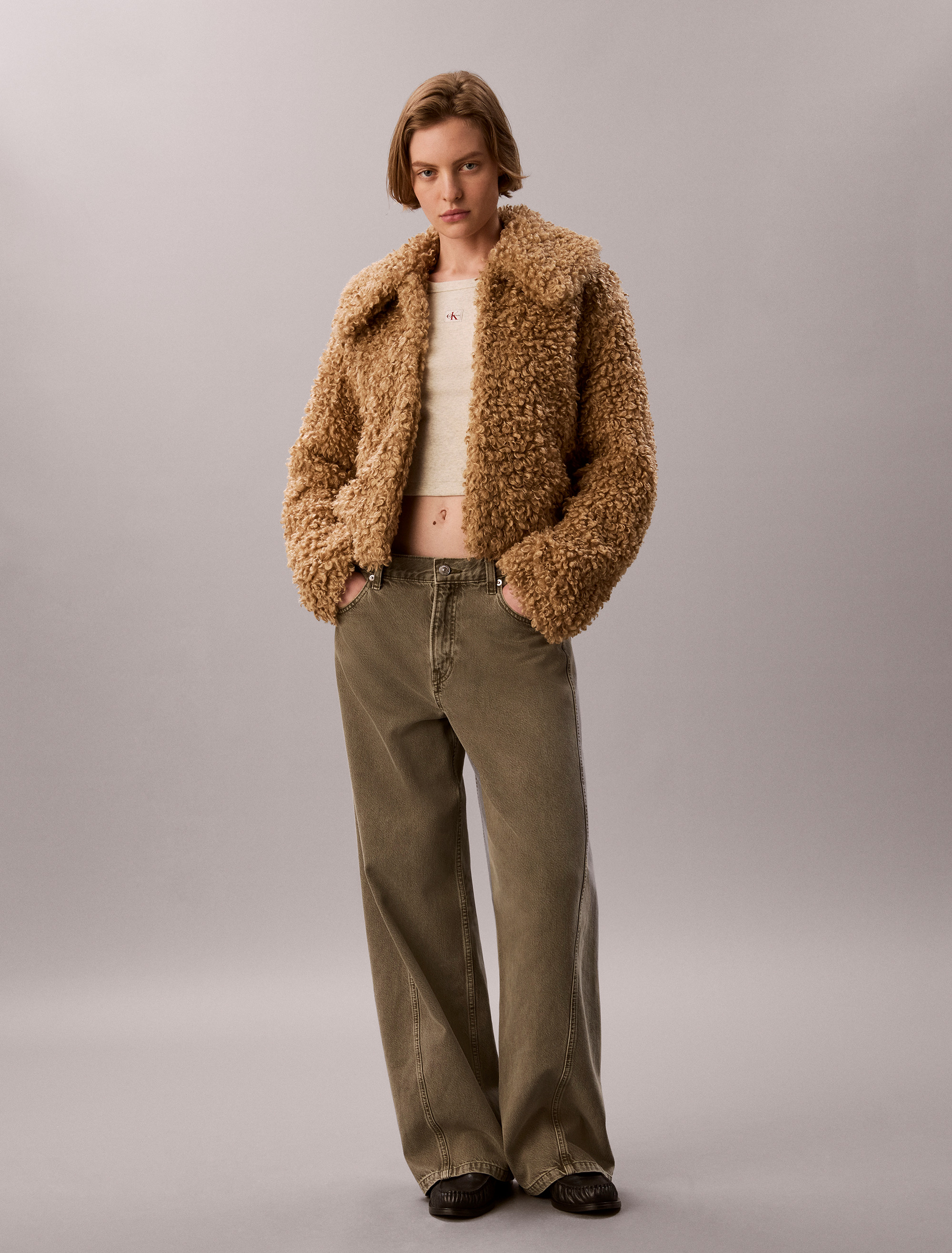Faux Teddy Collar Jacket