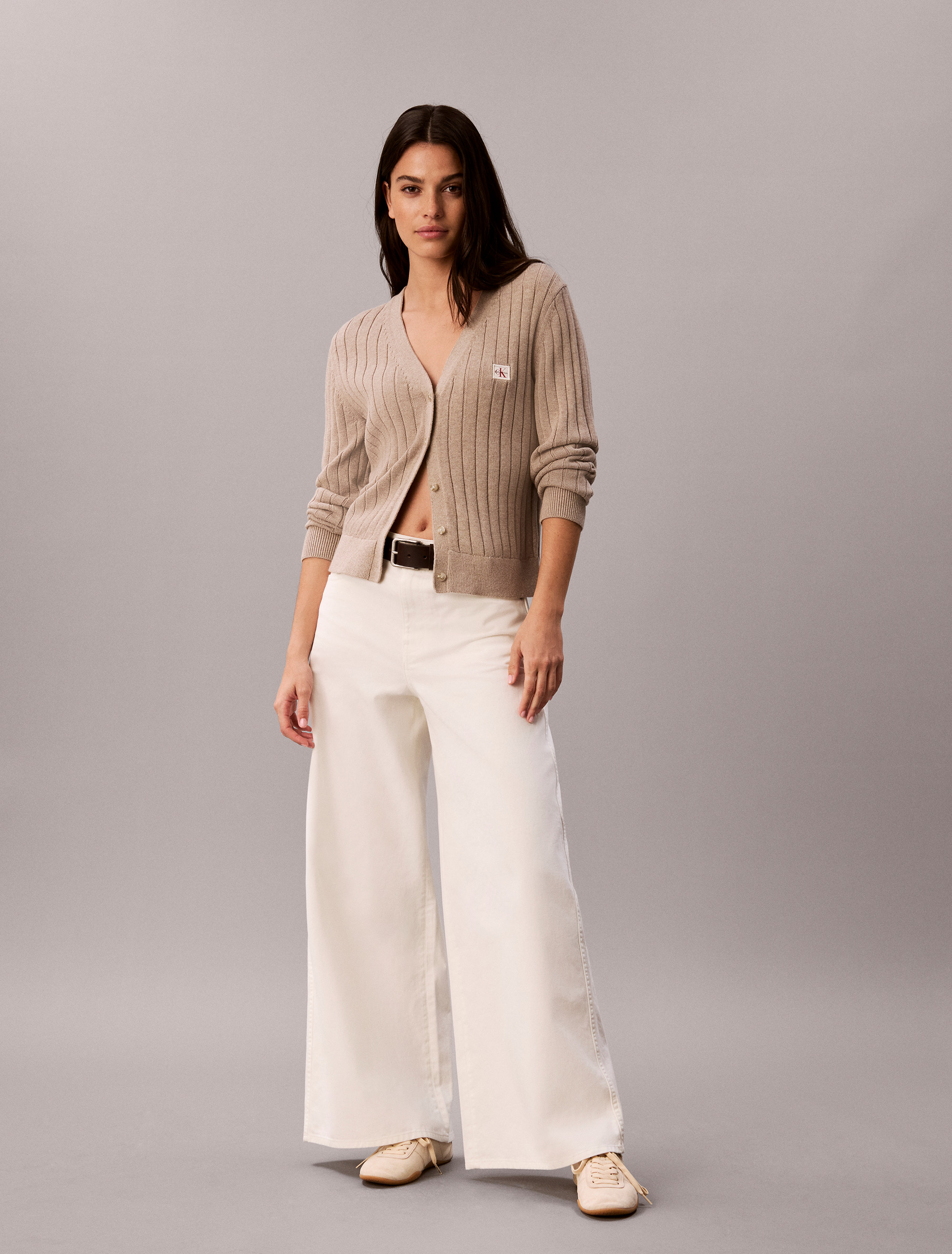 Cotton Twill Wide Leg Pants