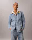 Contrast Collar Chore Coat