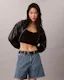 High Rise A-Line Denim Shorts