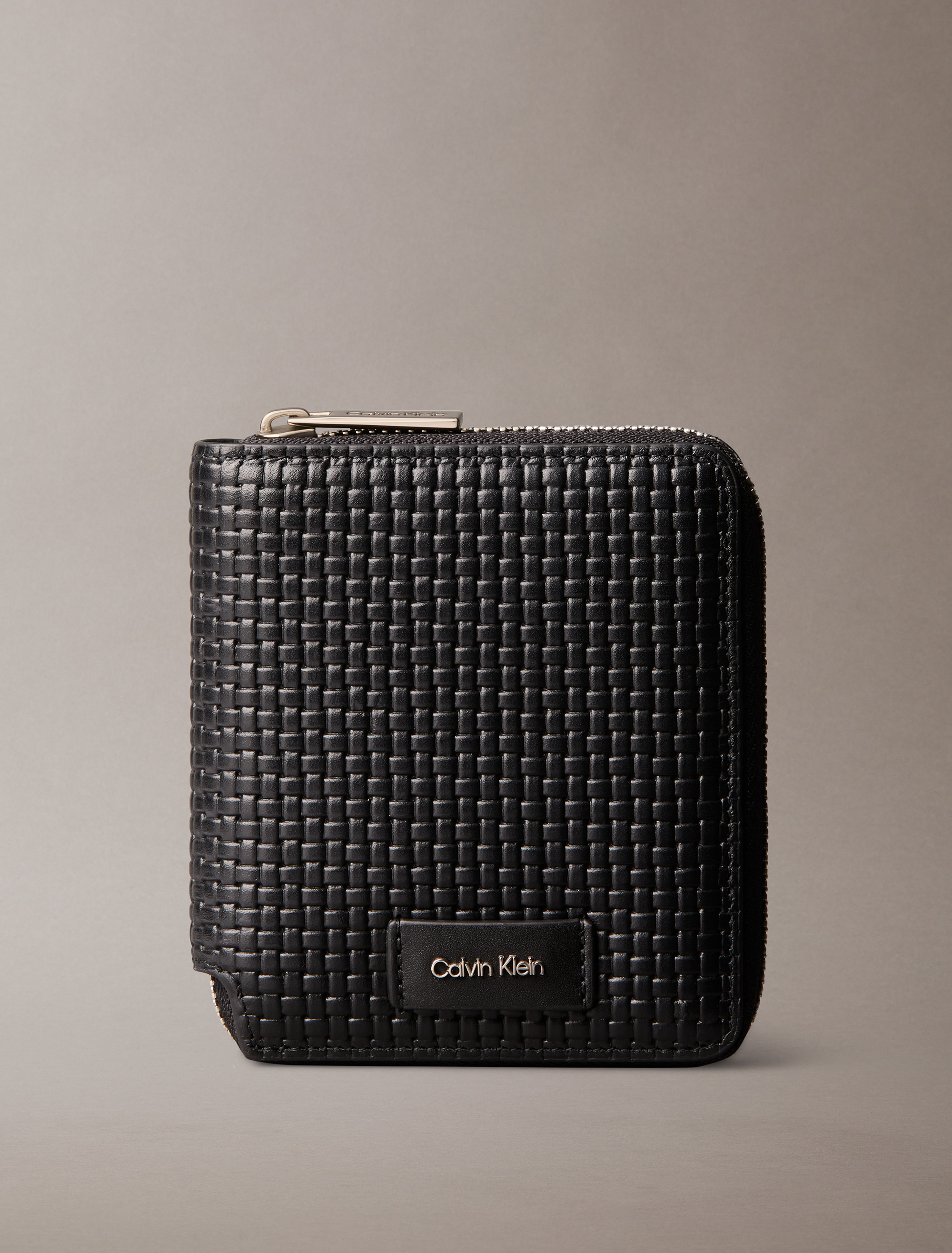 Embossed Woven Zip Billfold Wallet