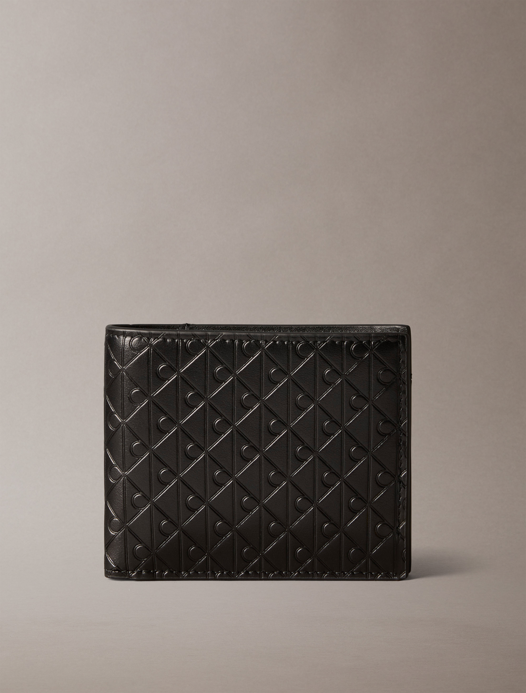 Embossed Allover Monogram Bifold Wallet with Coin Pouch