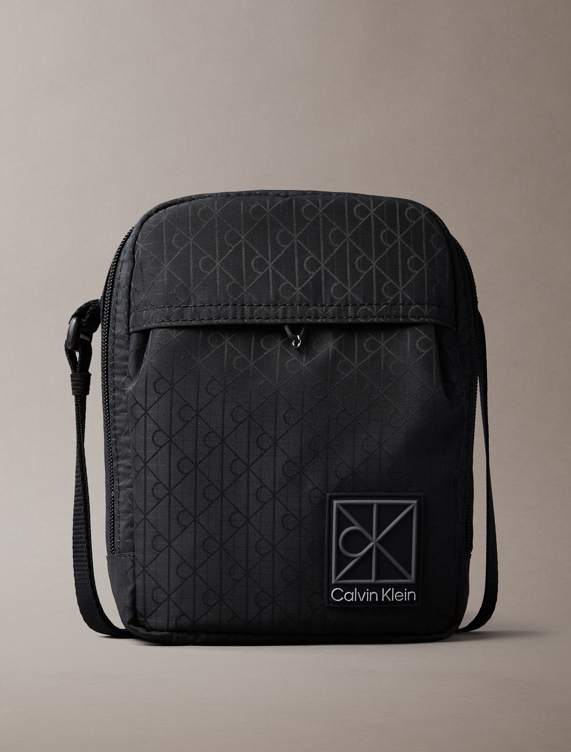 Allover Emblem Logo Jacquard Reporter Bag