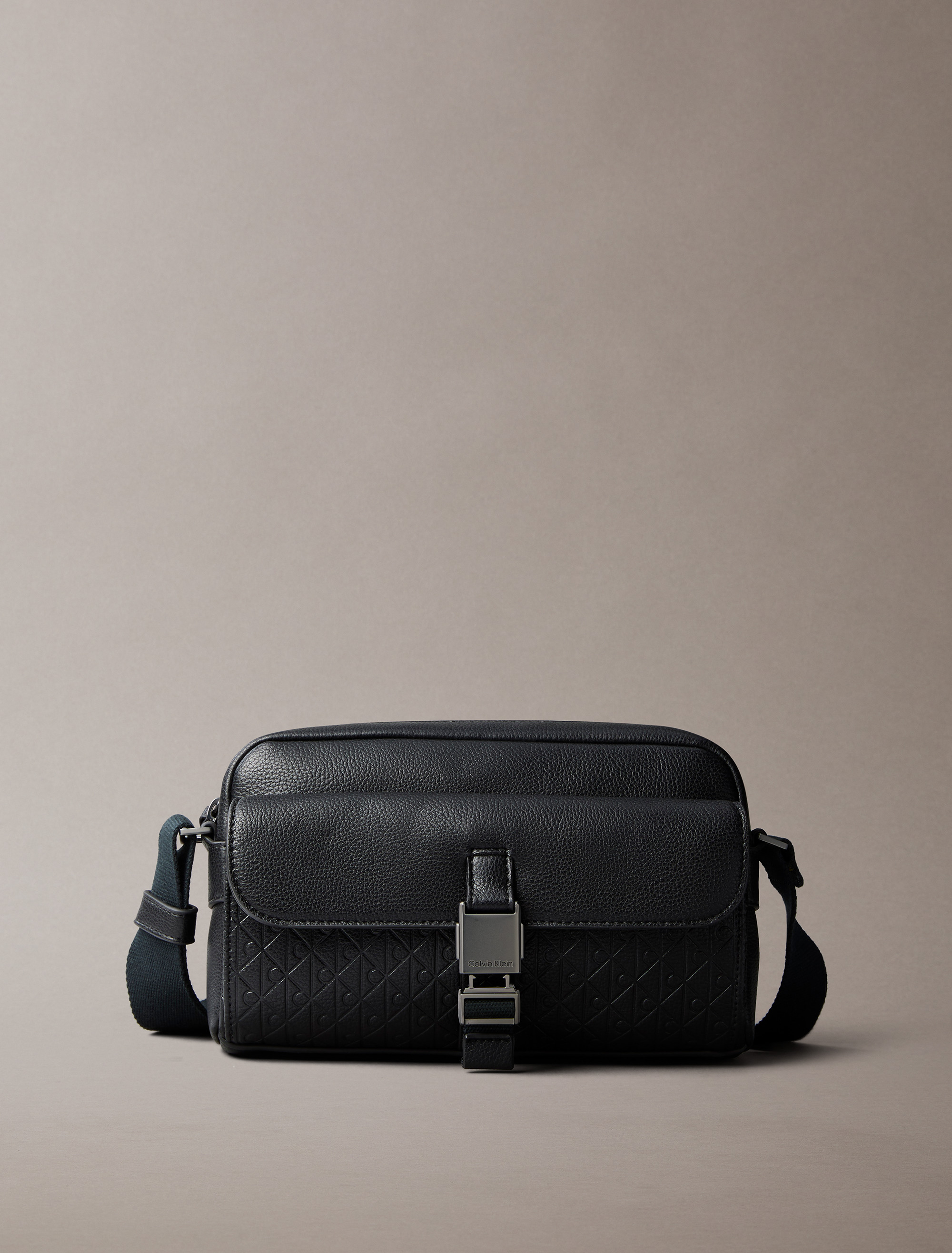 Emblem Buckle Crossbody Camera Bag