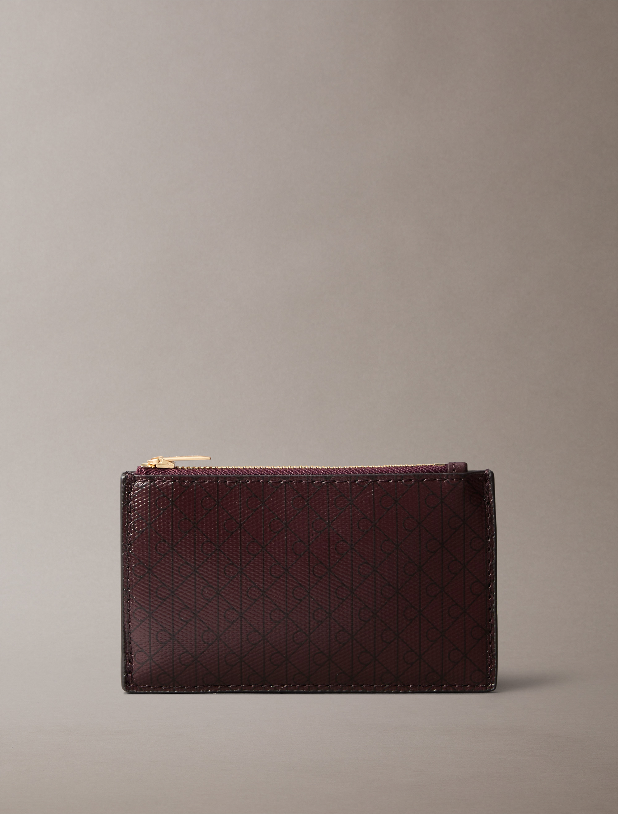 Allover Monogram Logo Top Zip Card Case