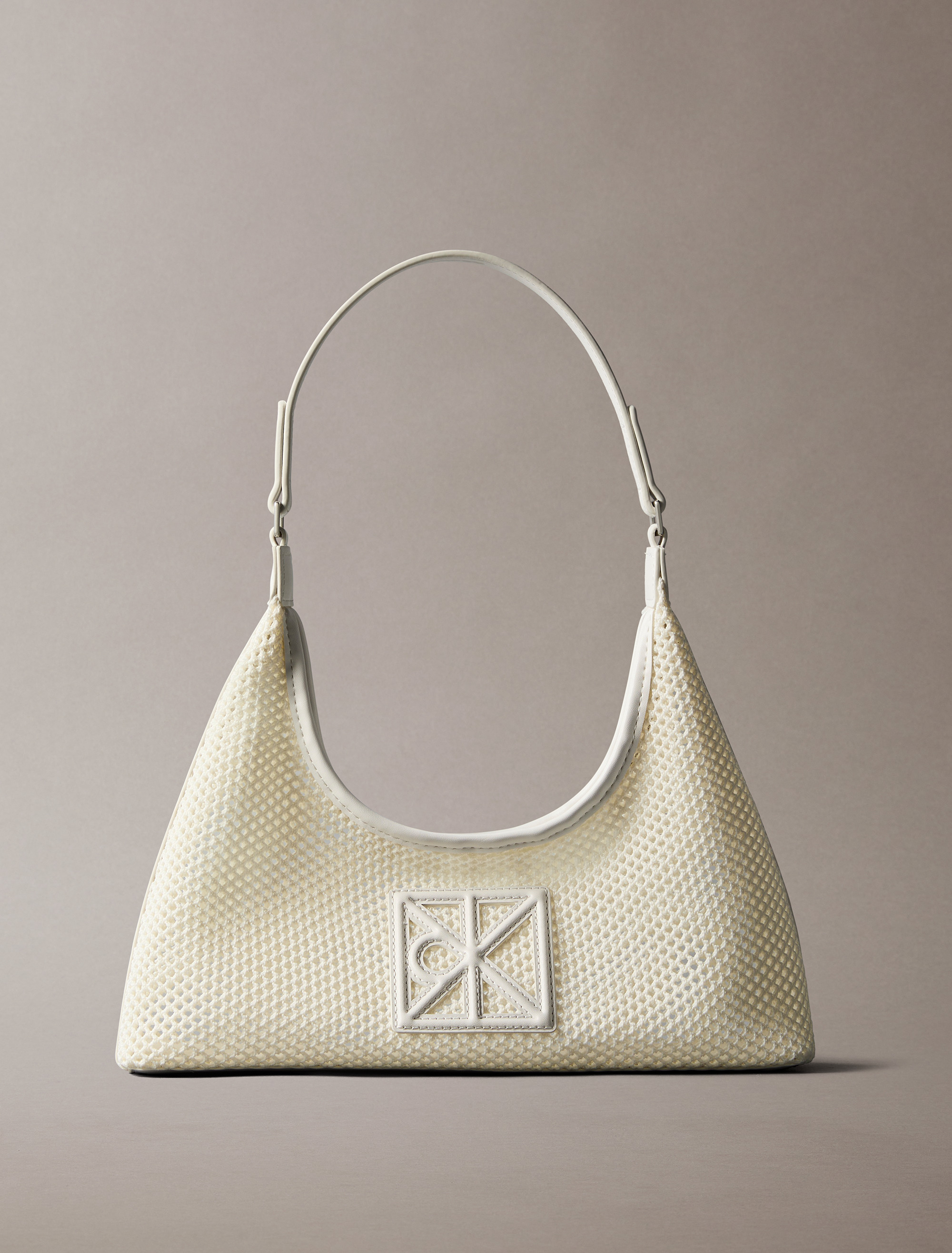 Emblem Logo Mesh Shoulder Bag