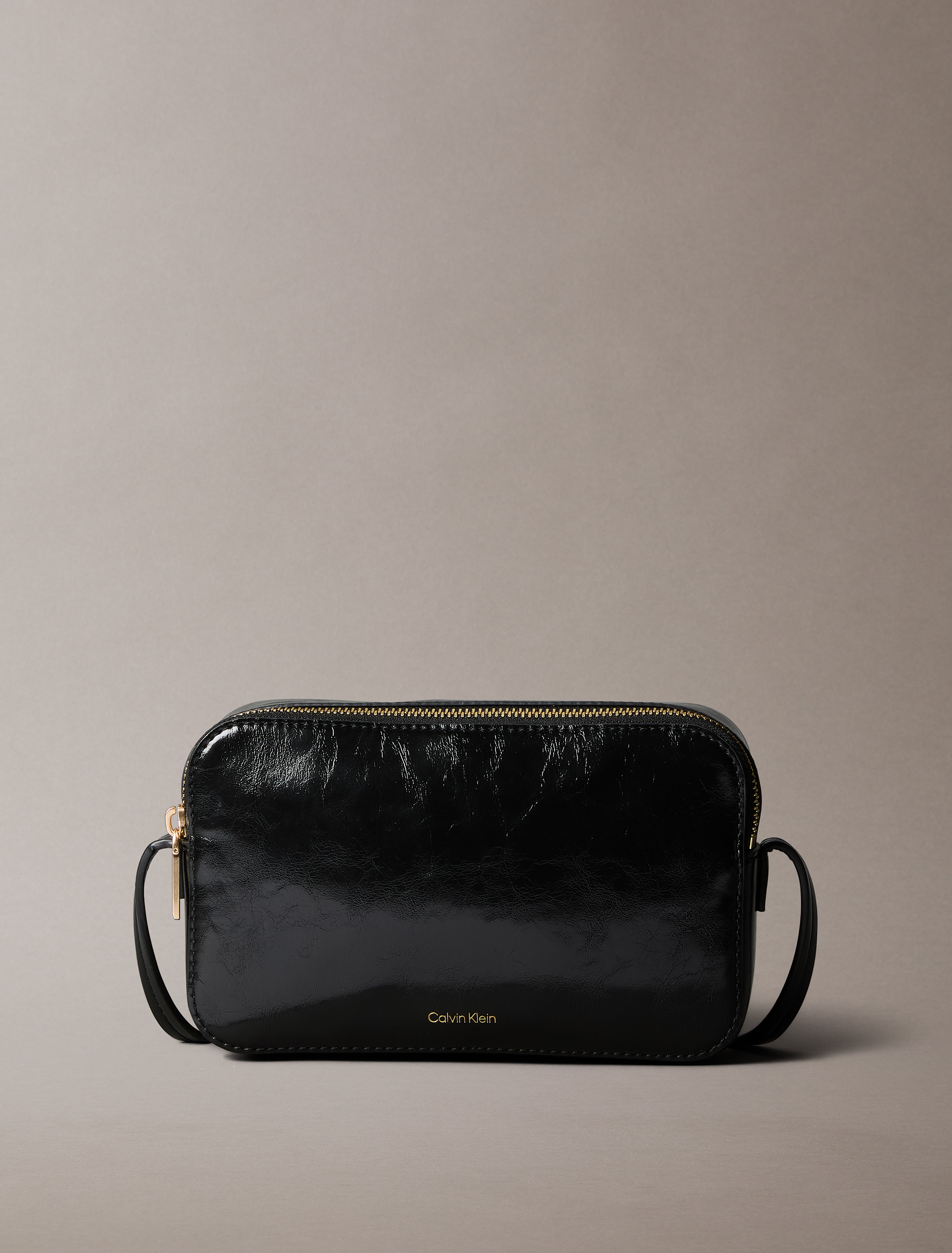 Glossy Foil Logo Crossbody Camera Bag