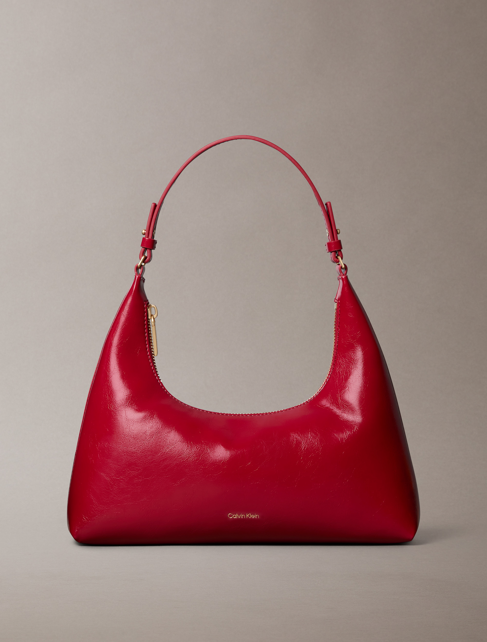 Foil Logo Glossy Shoulder Bag