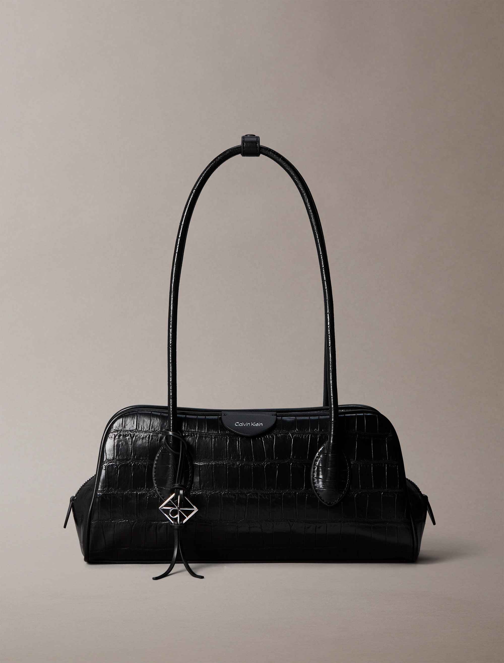 Emblem Logo Crocodile Shoulder Bag