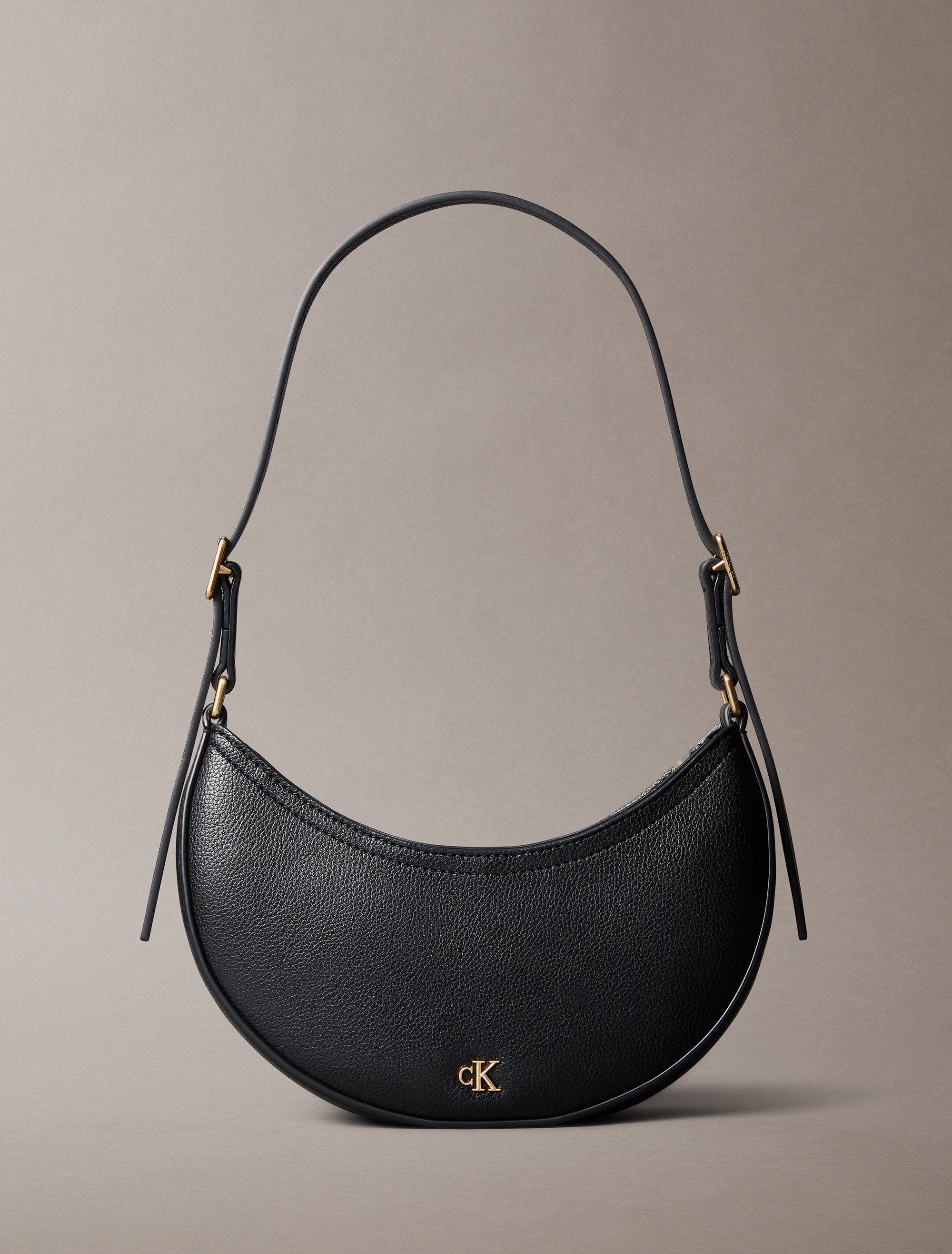 Monogram Logo Crescent Shoulder Bag