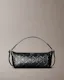 Debossed Allover Emblem Logo Long Shoulder Bag