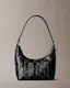 Debossed Allover Emblem Logo Small Shoulder Bag