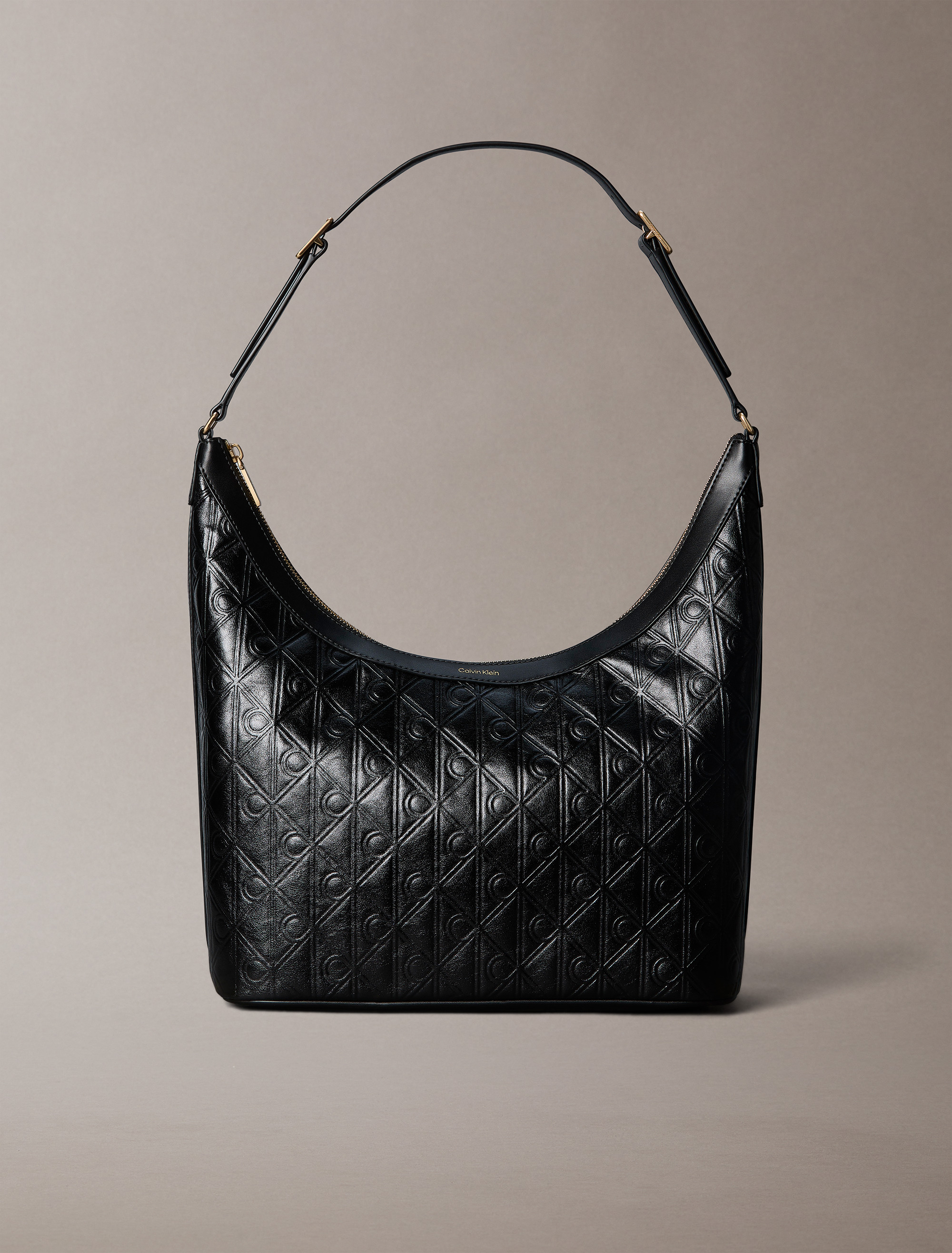 Debossed Allover Emblem Logo Shoulder Bag