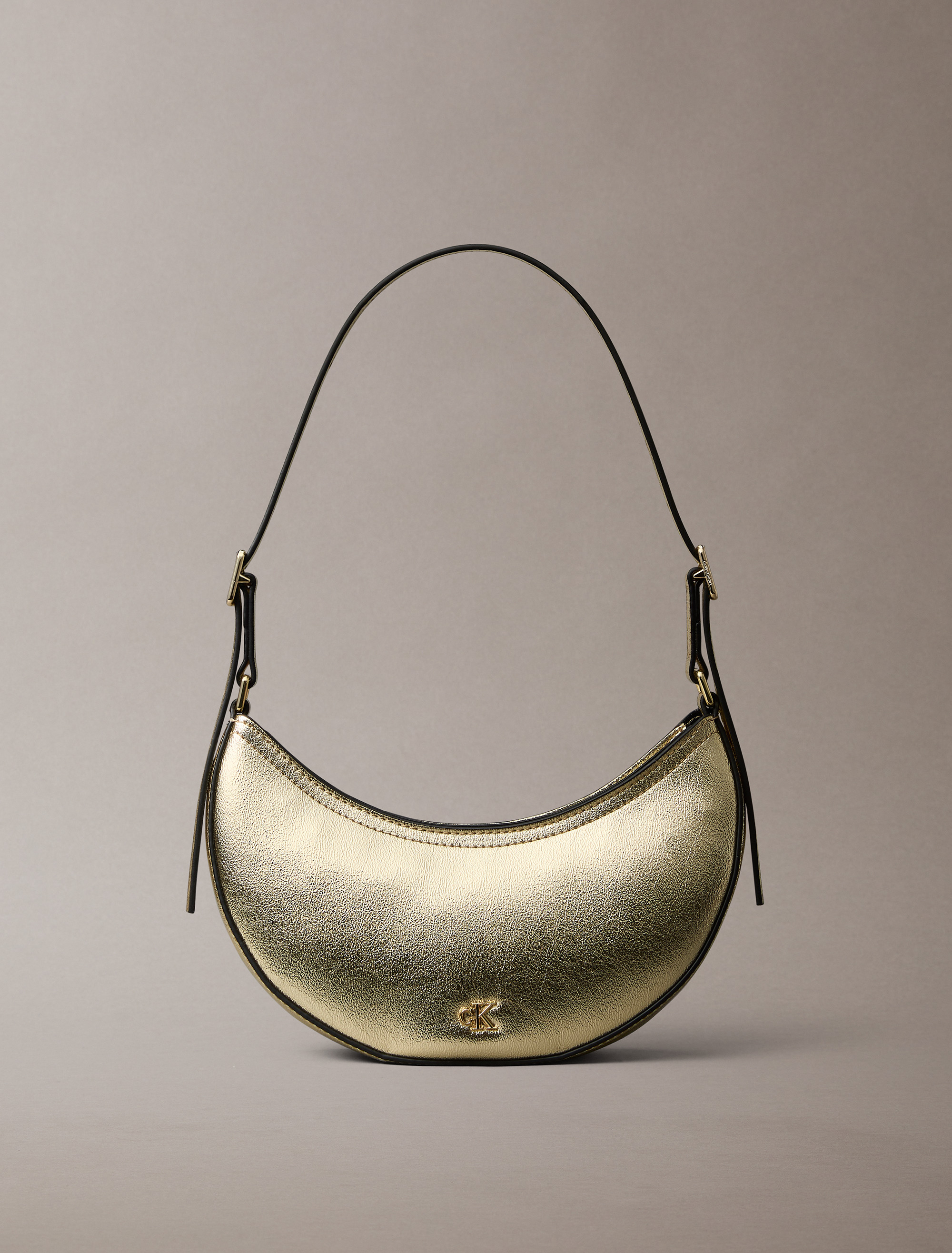 CK Metallic Crescent Shoulder Bag