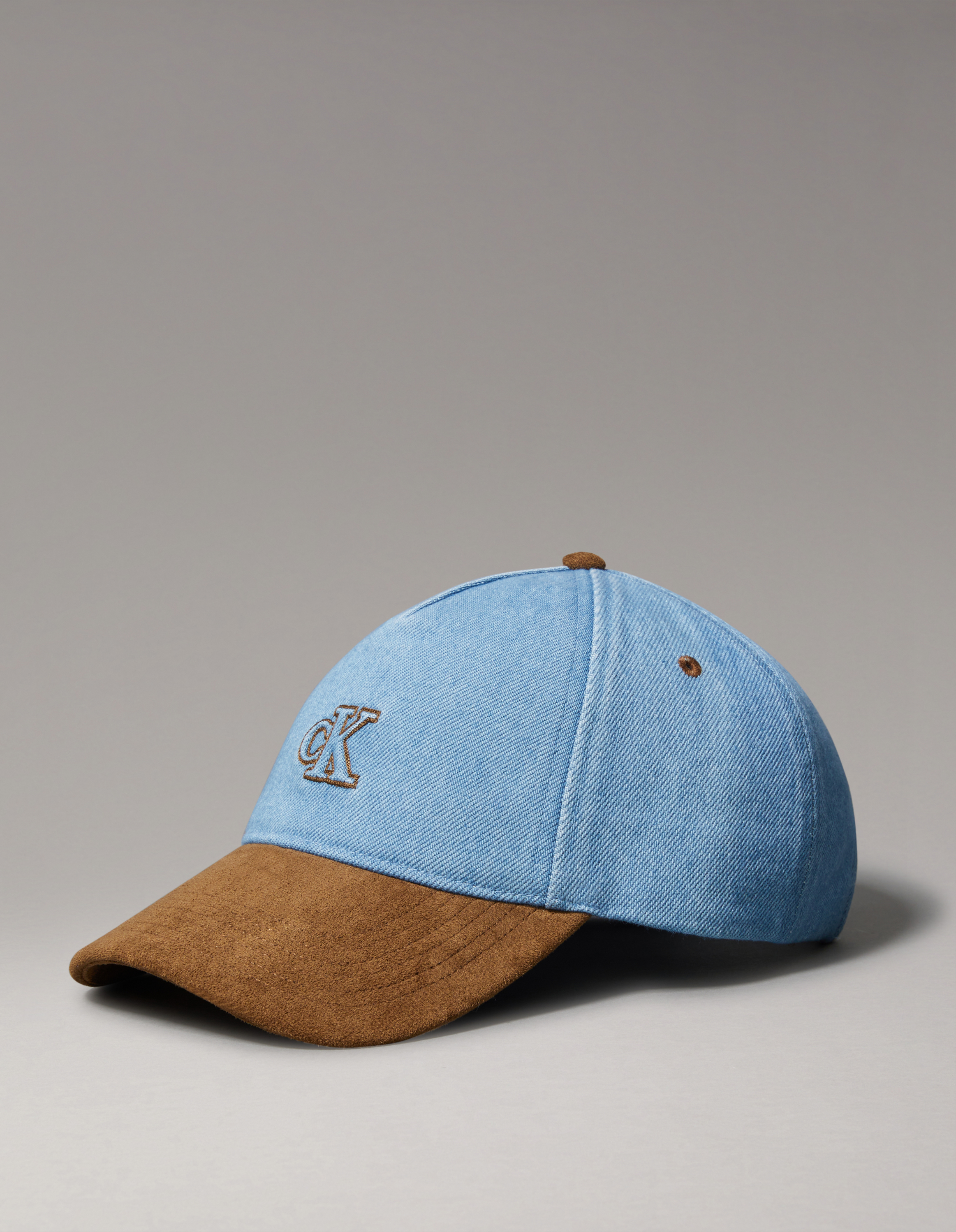 Denim Suede Monogram Cap