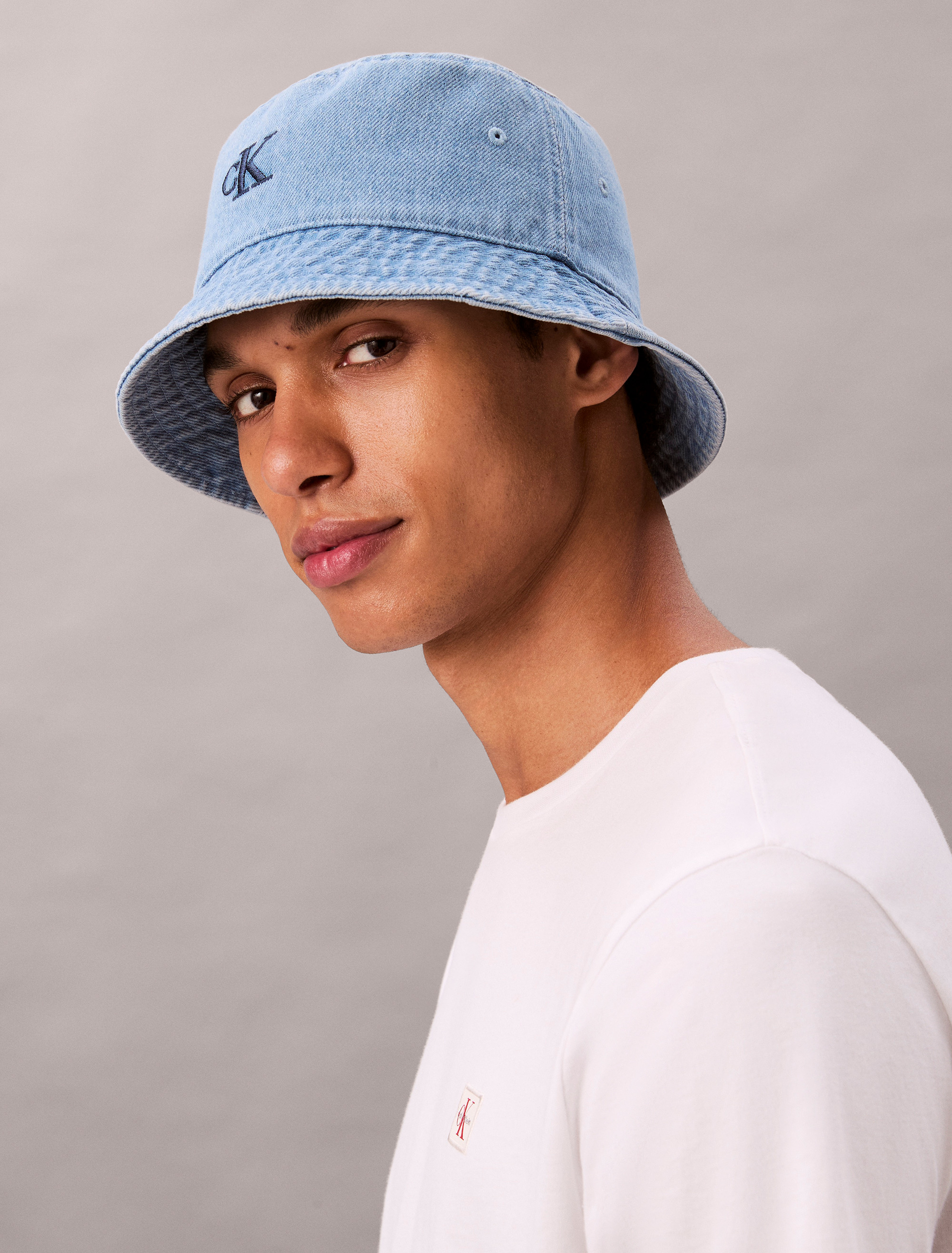 Monogram Logo Denim Bucket Hat | Calvin Klein