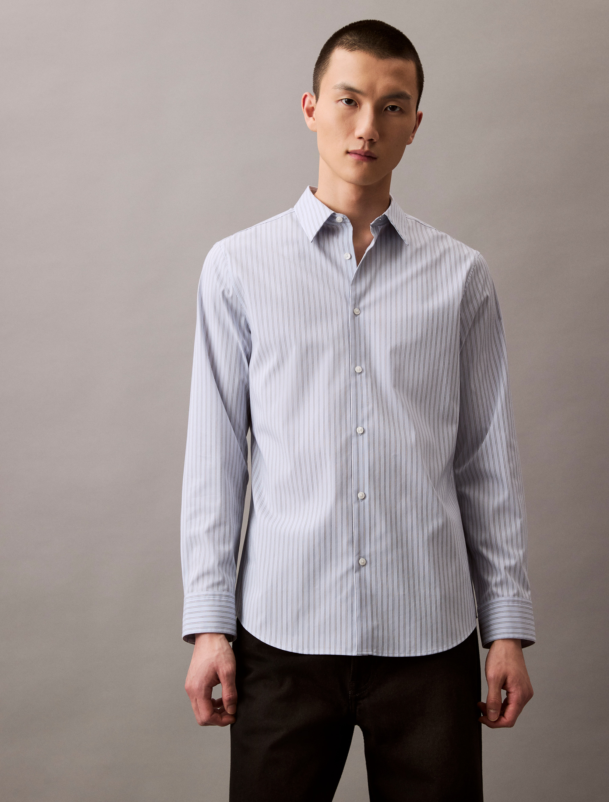 完売品　TECH BUTTON DOWN SHIRT L/S STRIPE Tech Cotton Slim Button Down Shirt | Calvin Klein