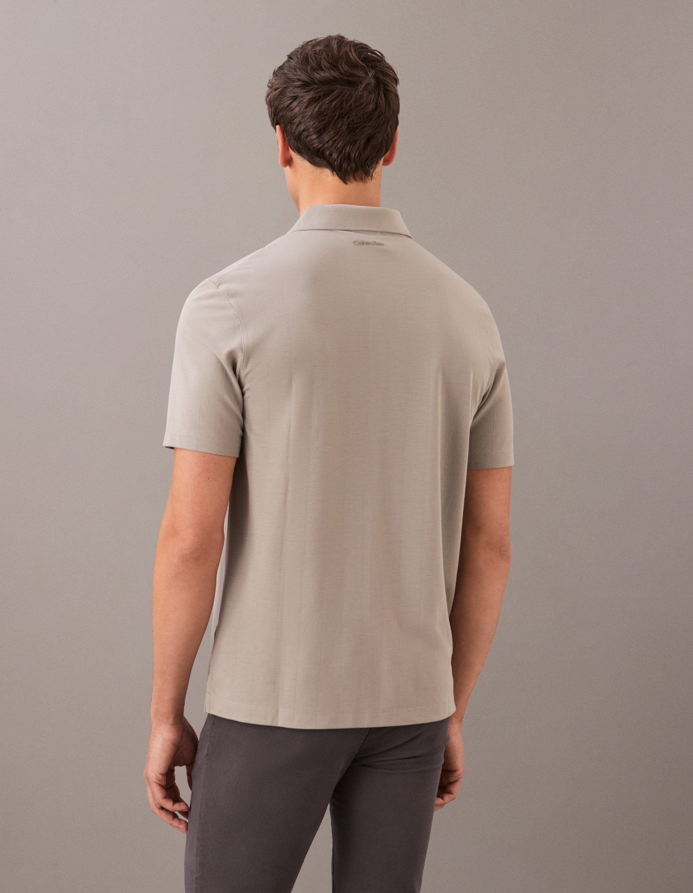Tonal Stripe Jacquard Polo Shirt Calvin Klein