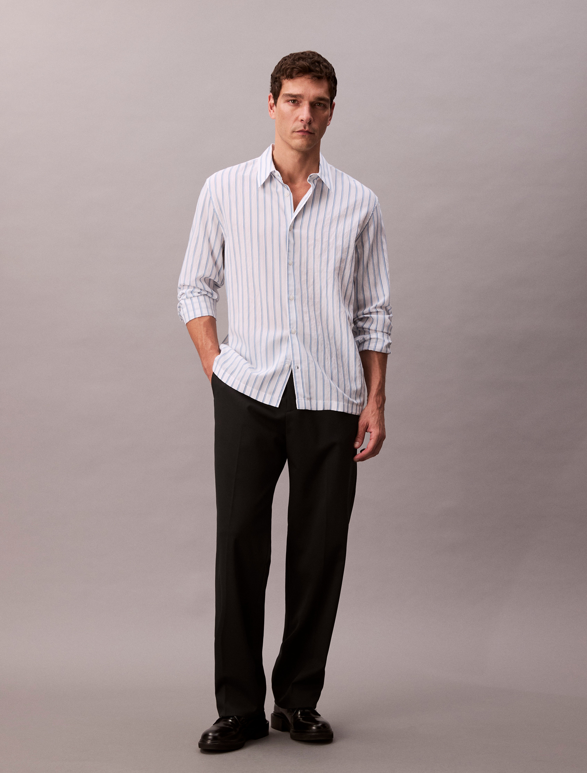 Stripe Relaxed Button-Down Shirt