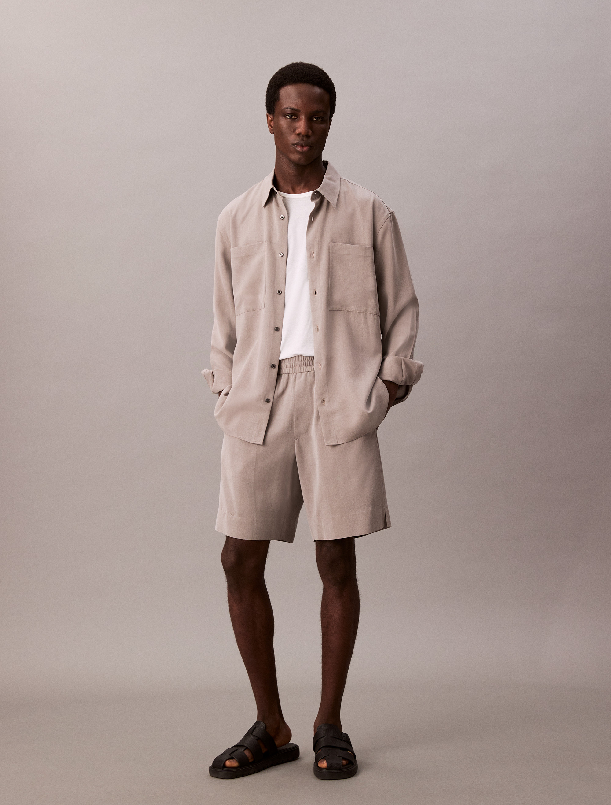 Lyocell Relaxed Button-Down Shirt