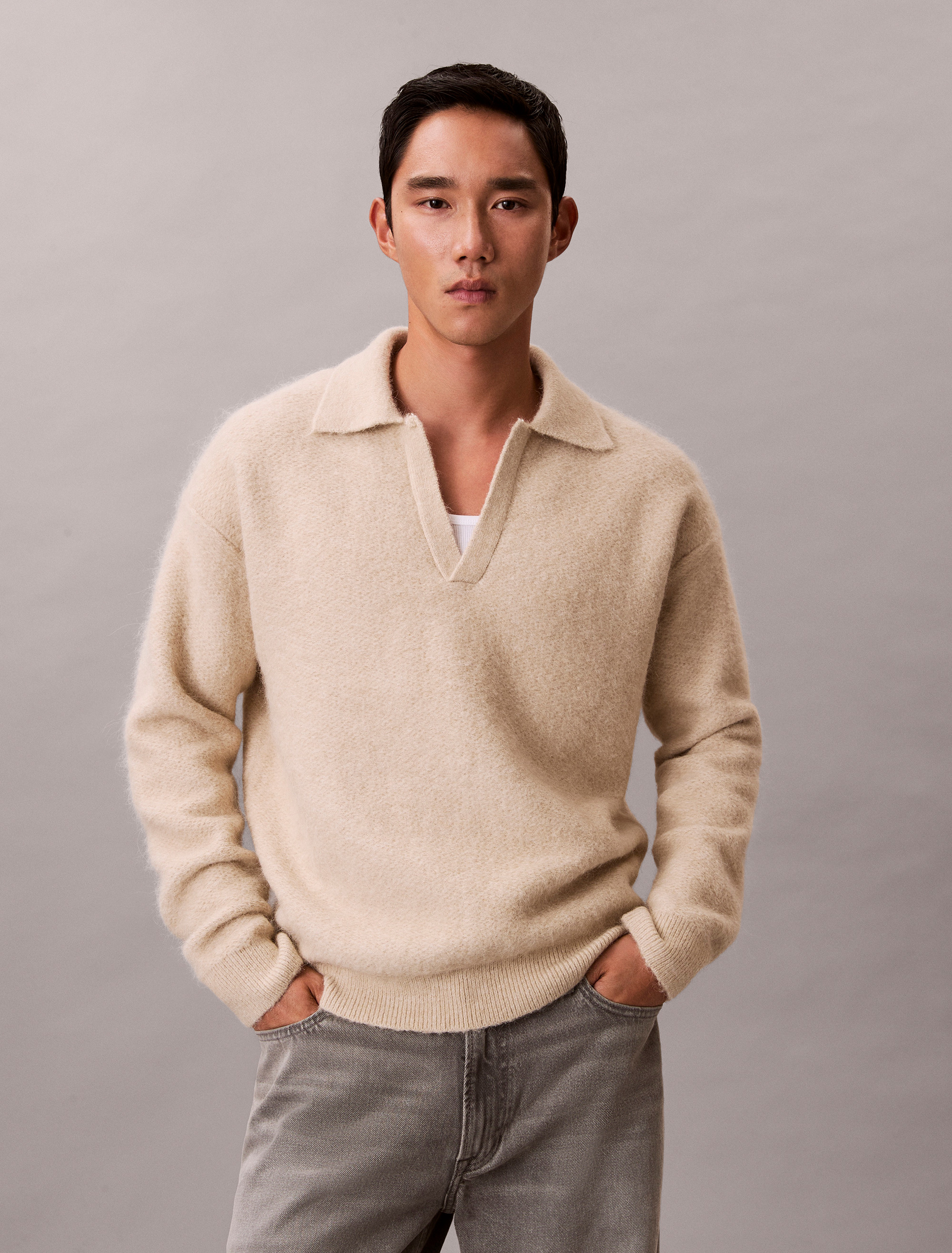 Brushed Alpaca Blend Johnny Collar Jumper