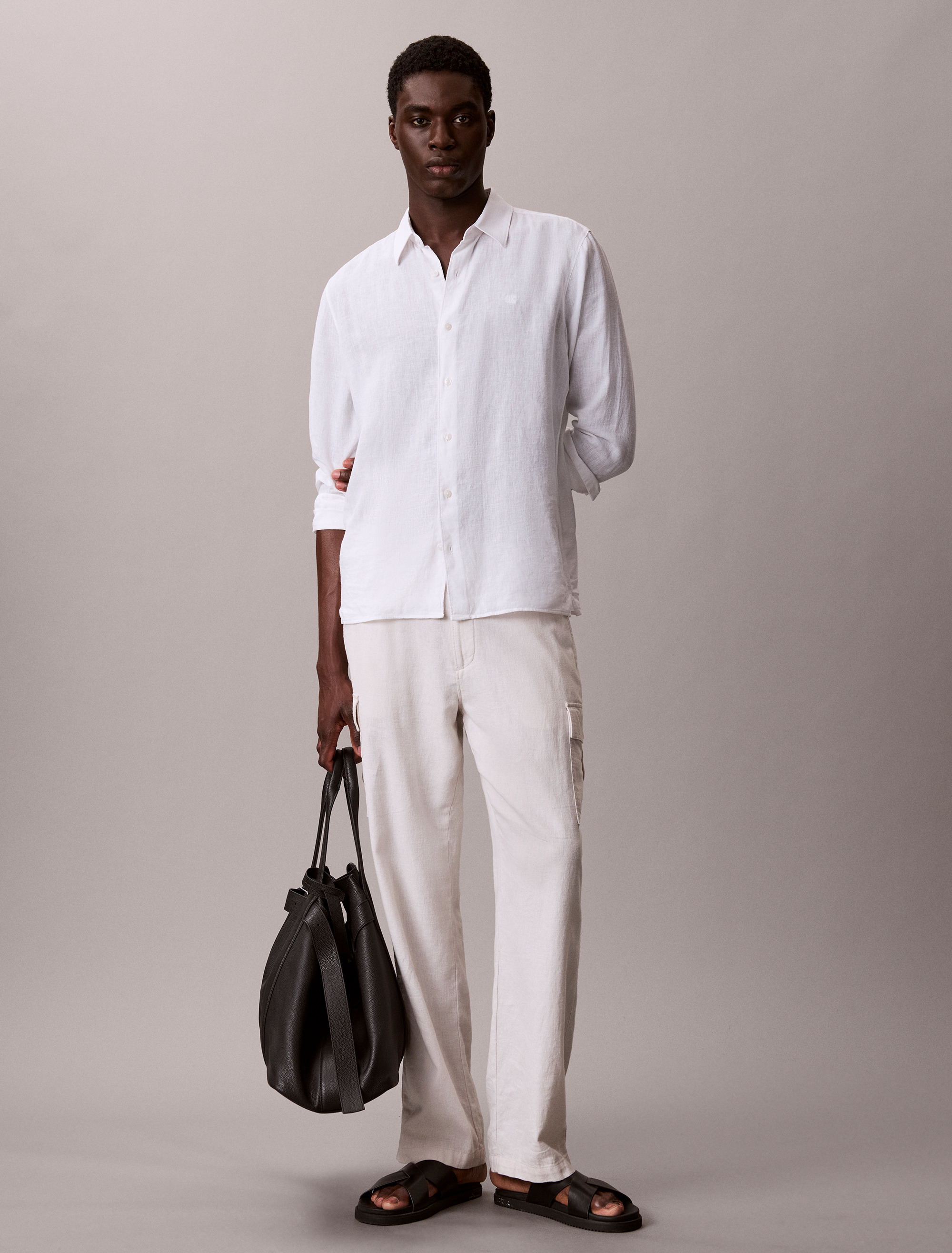 Solid Linen Blend Classic Shirt