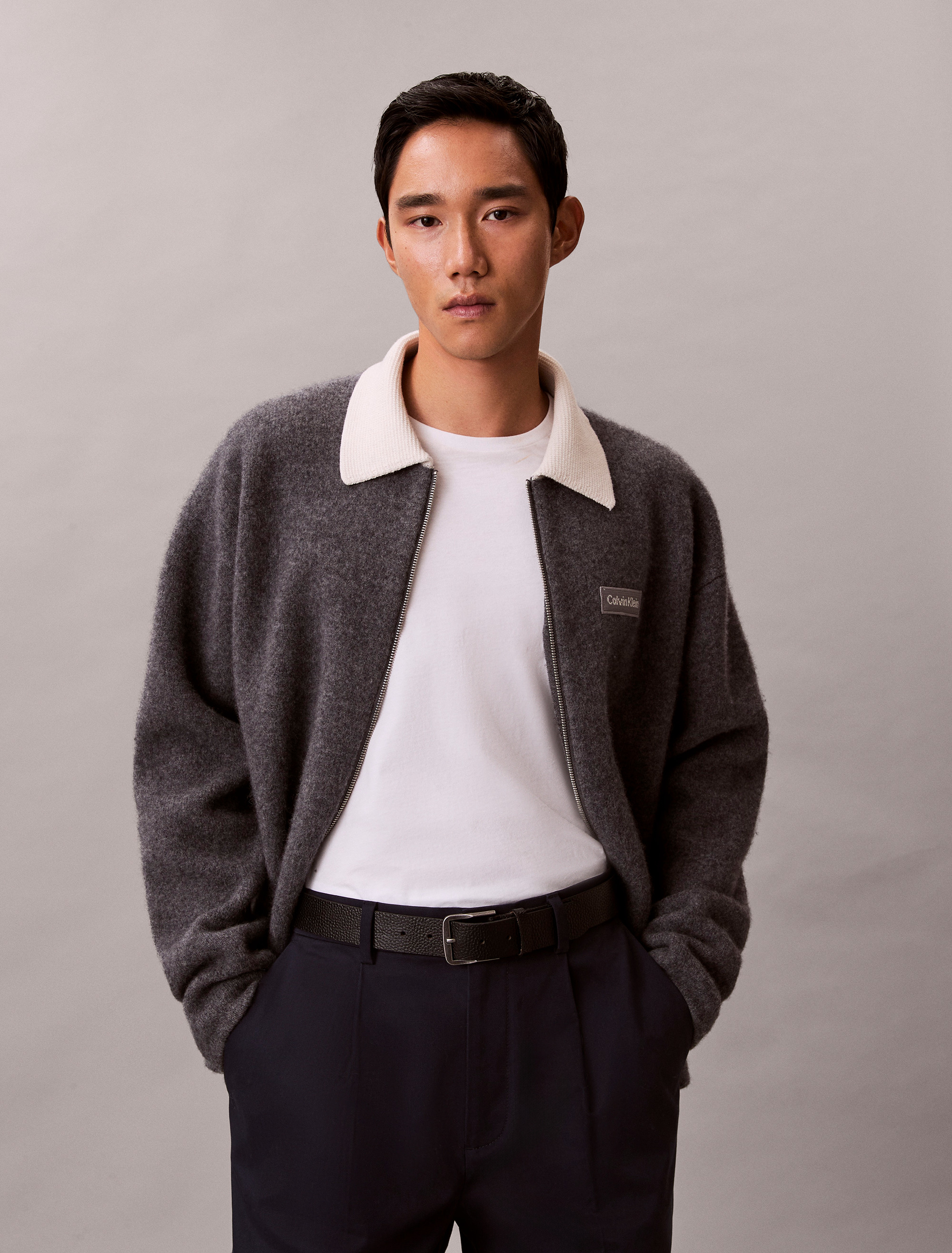 Boiled Merino Wool Zip Jumper