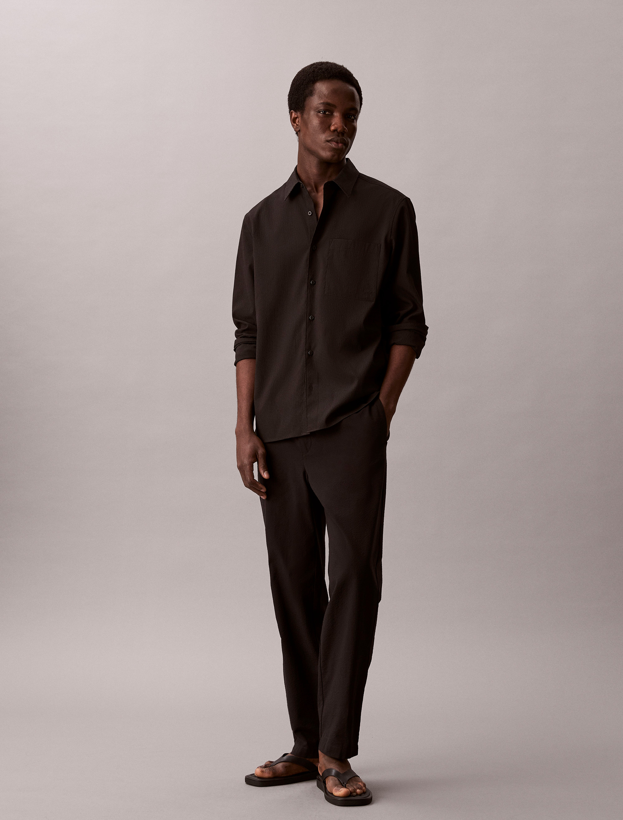 Solid Seersucker Classic Shirt