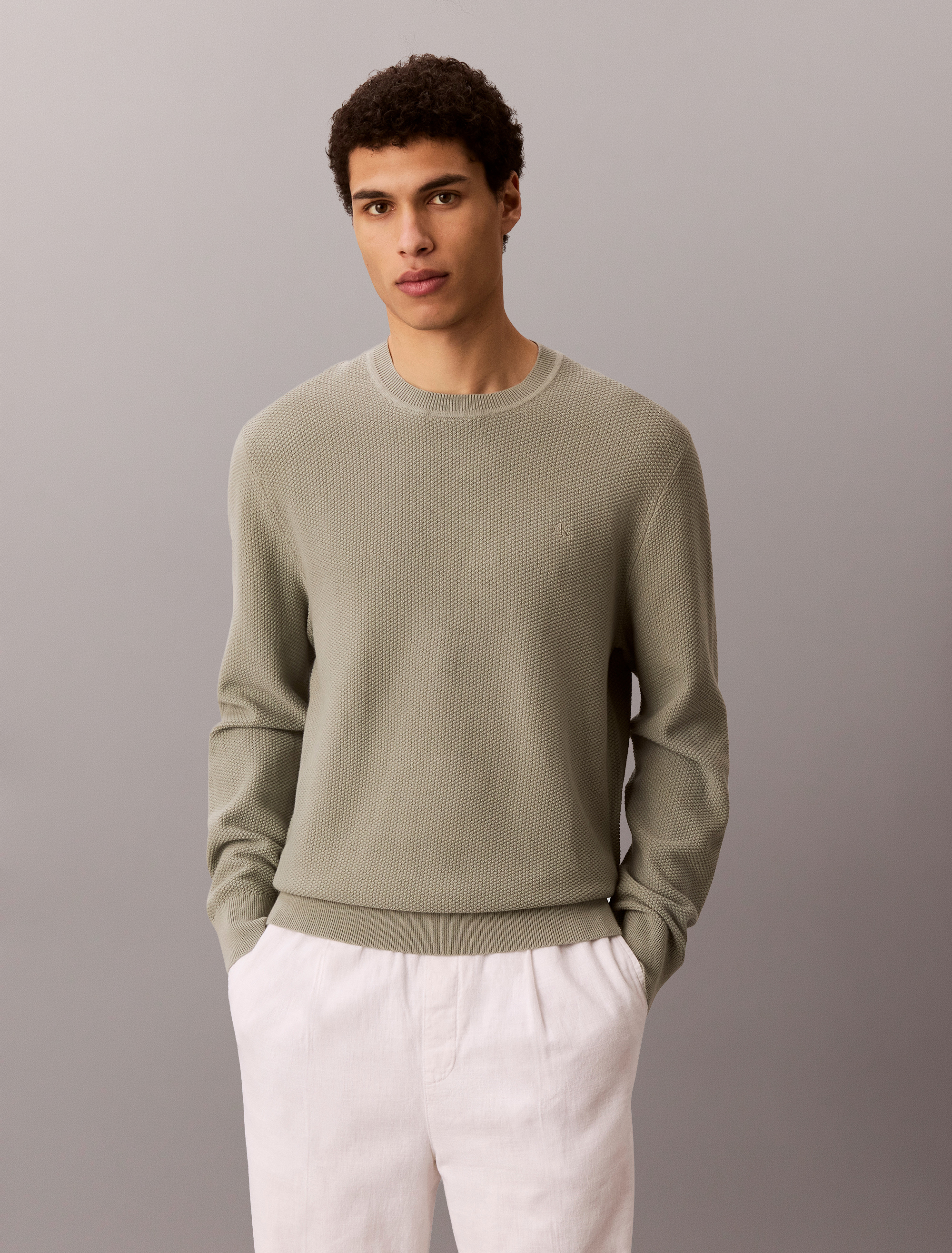 Monogram Textured Relaxed Jumper