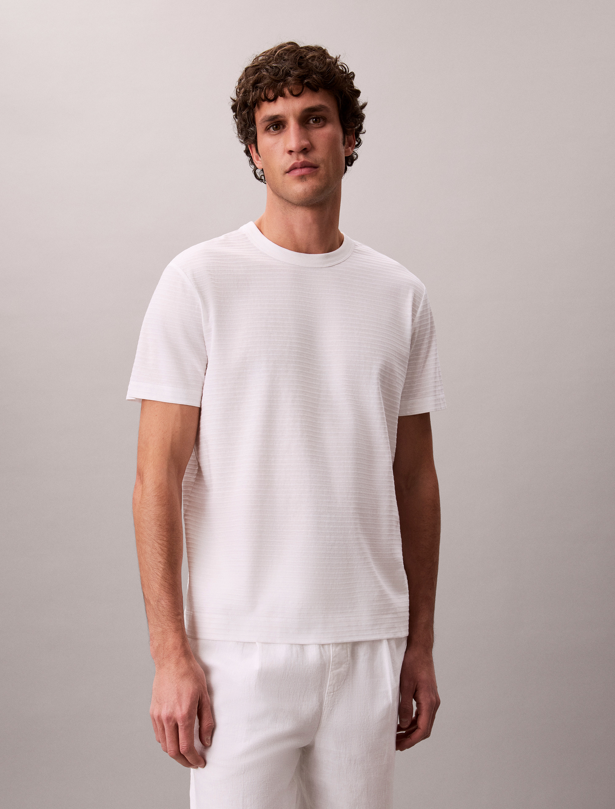 Textured Stripe Crewneck Tee