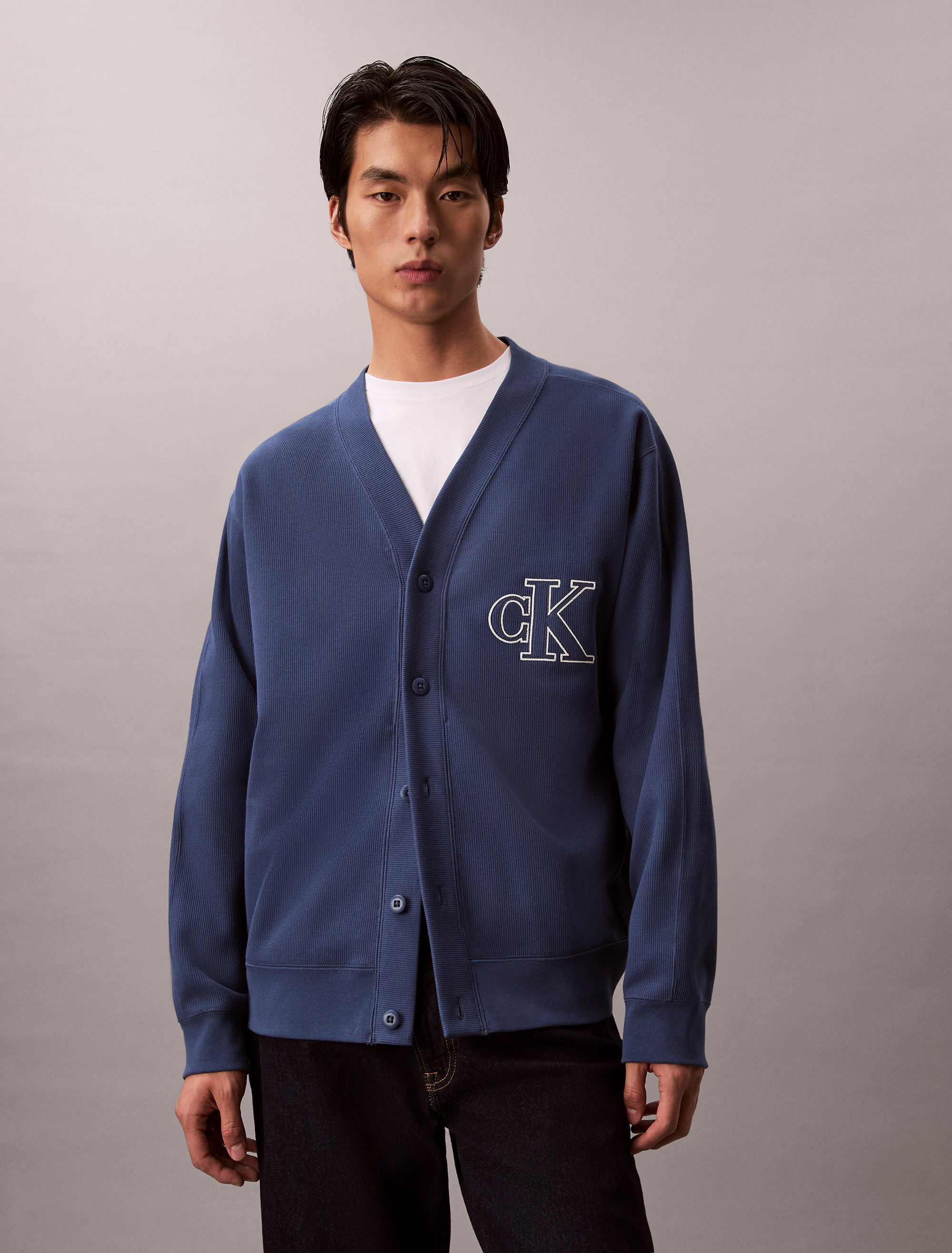 Double Rib Logo Cardigan