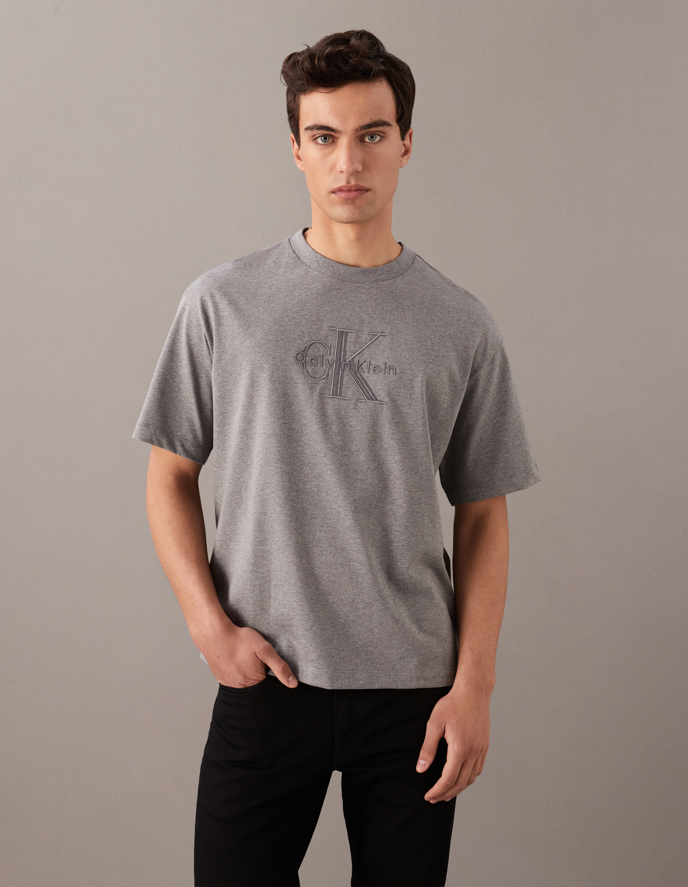 Embroidered Monogram Logo Relaxed T-Shirt | Calvin Klein