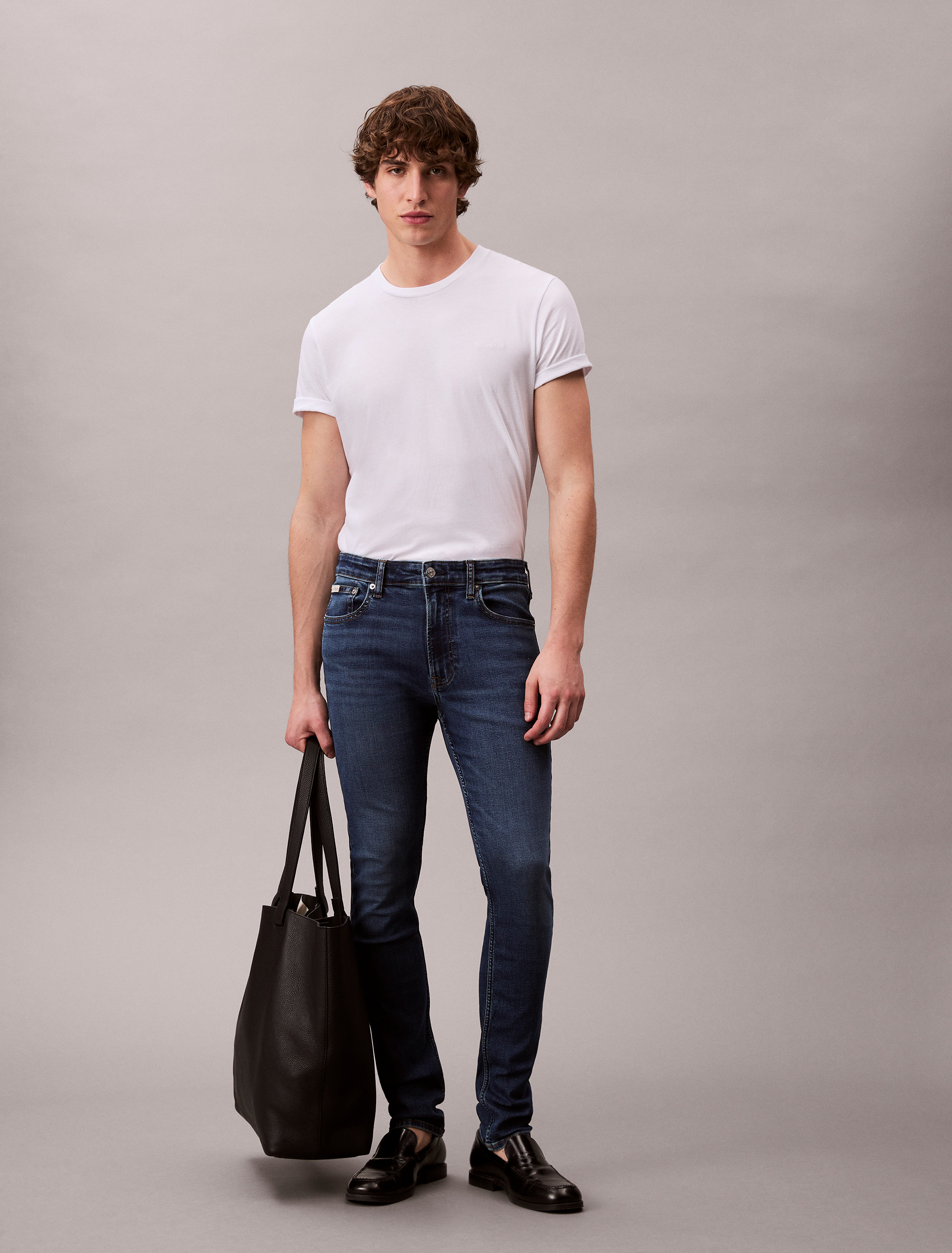 川上洋平着用　Skinny Denim Pants – Black Knee Crush Power Stretch Kneedle skinny Black denim Pants