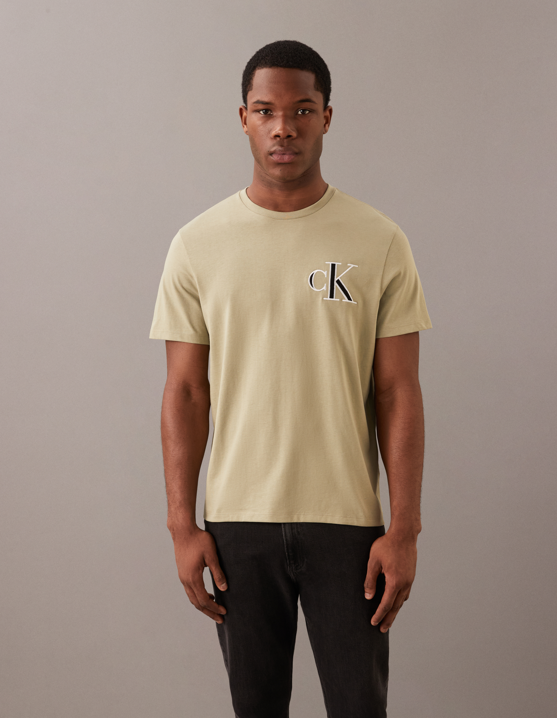 Varsity Monogram Logo Patch T-Shirt | Calvin Klein