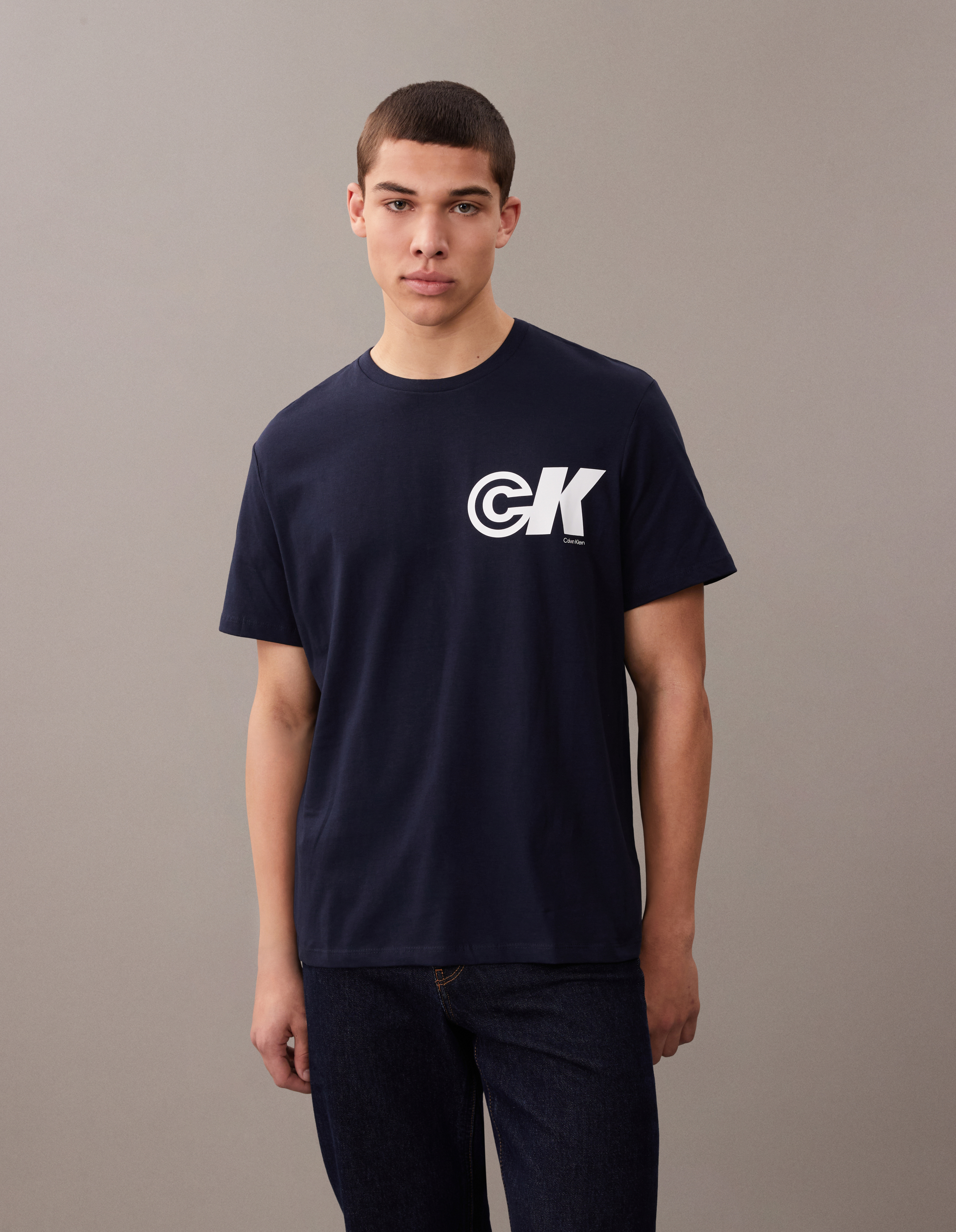 Varsity Monogram Logo Patch T-Shirt | Calvin Klein